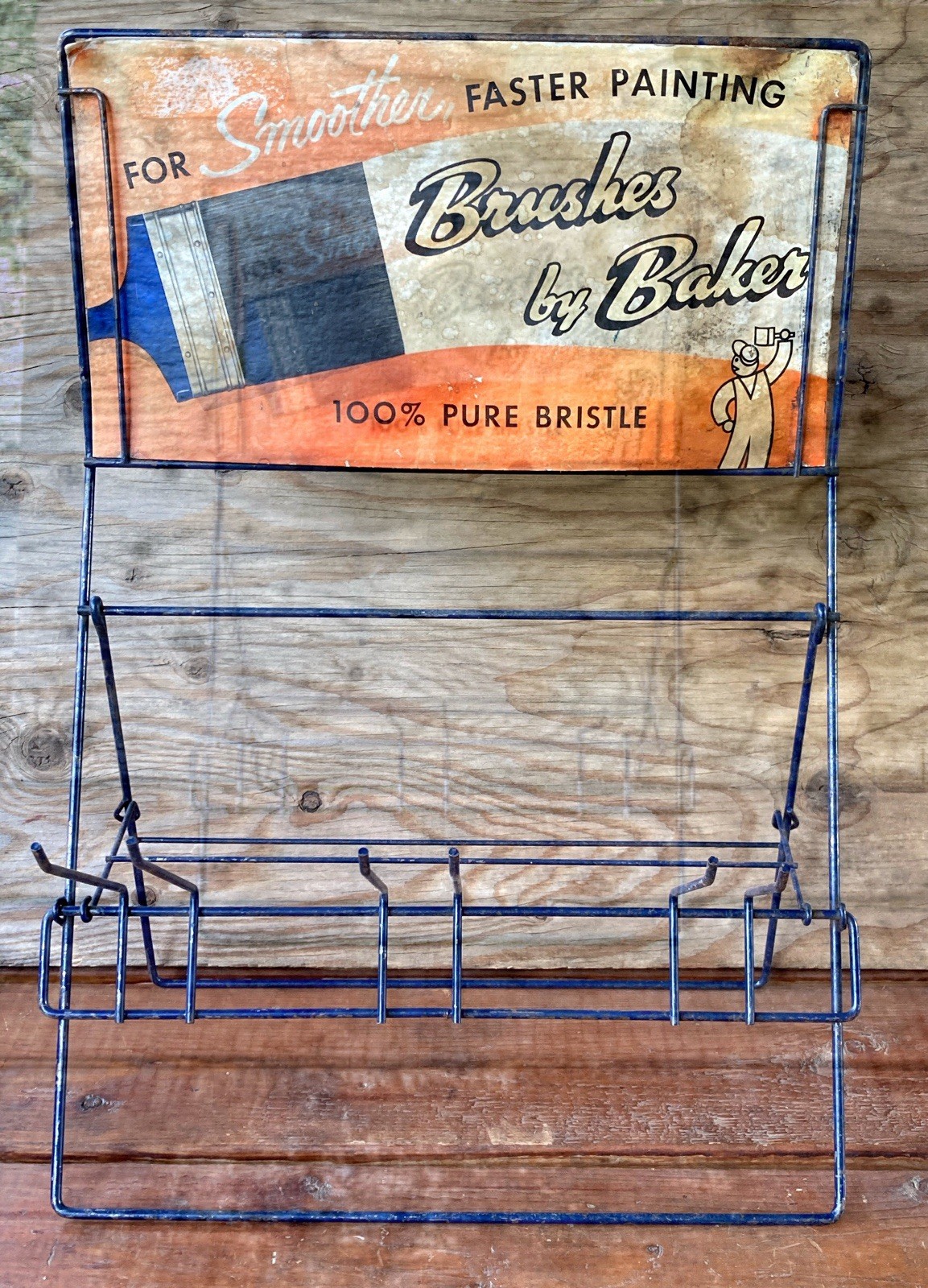 Vintage 50s-60s Brushes By Baker Countertop Retail Display Rack