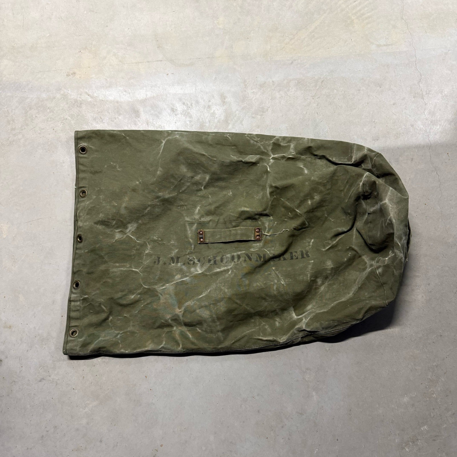 Vintage WWII Abercrombie & Fitch Co. Olive Canvas Utility Bag