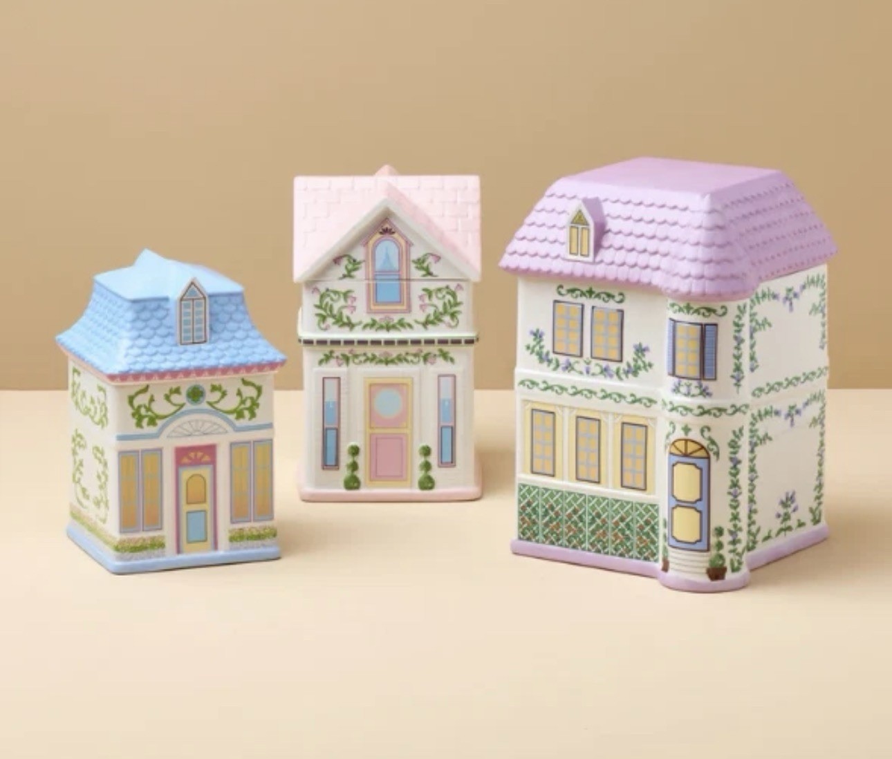 2025 Lenox Spice Village House Canisters Set of 3 Storage Can Boxes Official