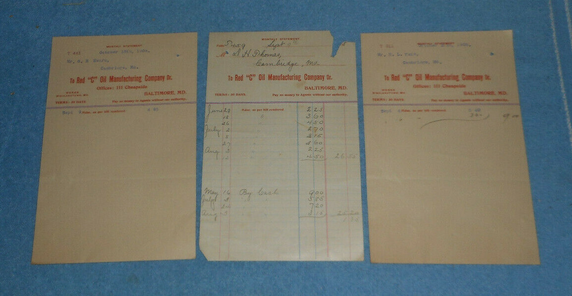 Lot of 3 1908 Red \