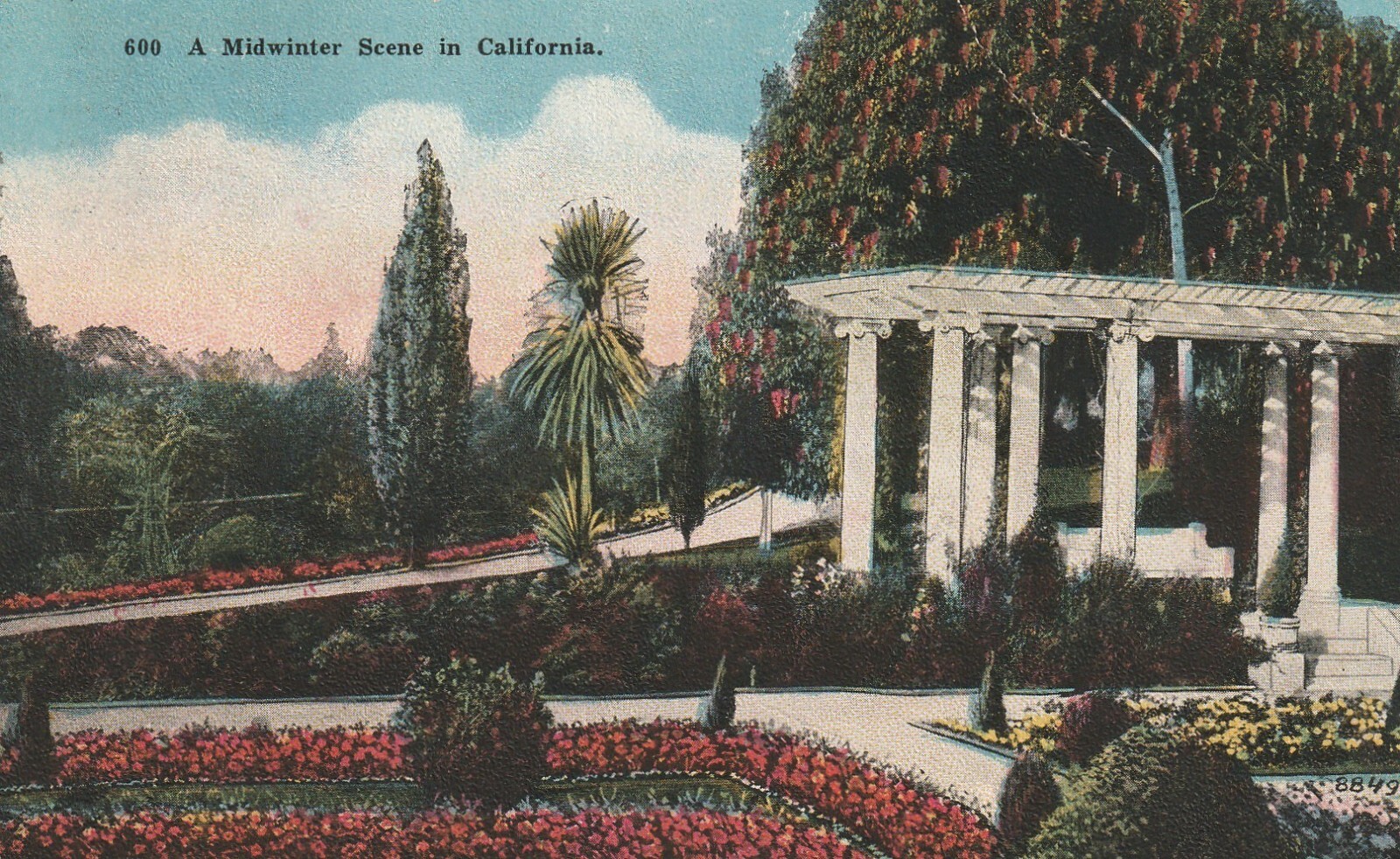 1931 Postmark, Los Angeles, Cali., Arcade Sta.8, A midwinter Scene in Cali. 1396