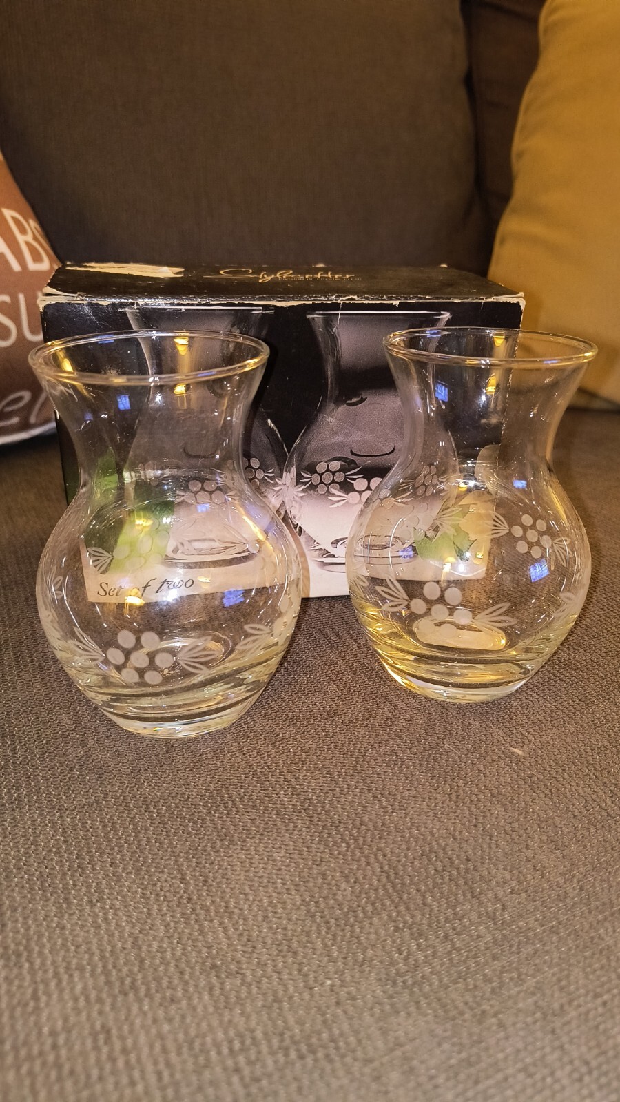 NEW Stylesetter St. Paulo Bud Vase Set of two Crystal 4\