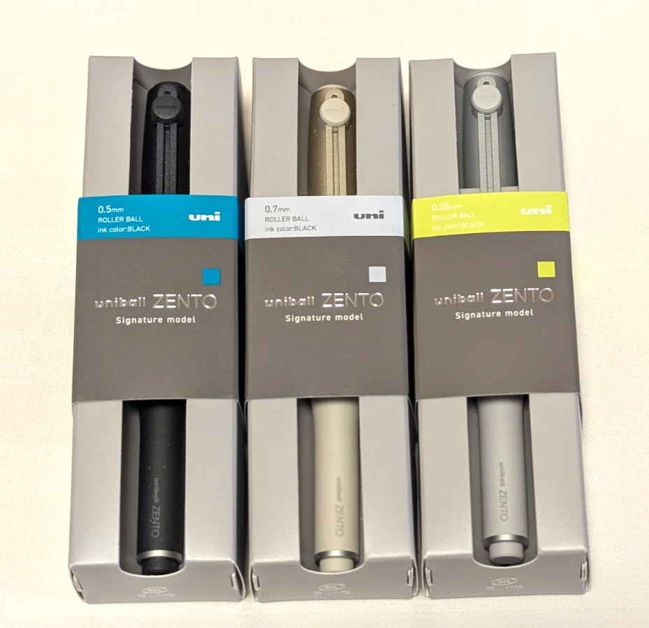 Mitsubishi Pencil uniball ZENTO signature model Gold & Black & Silver  Set JAPAN