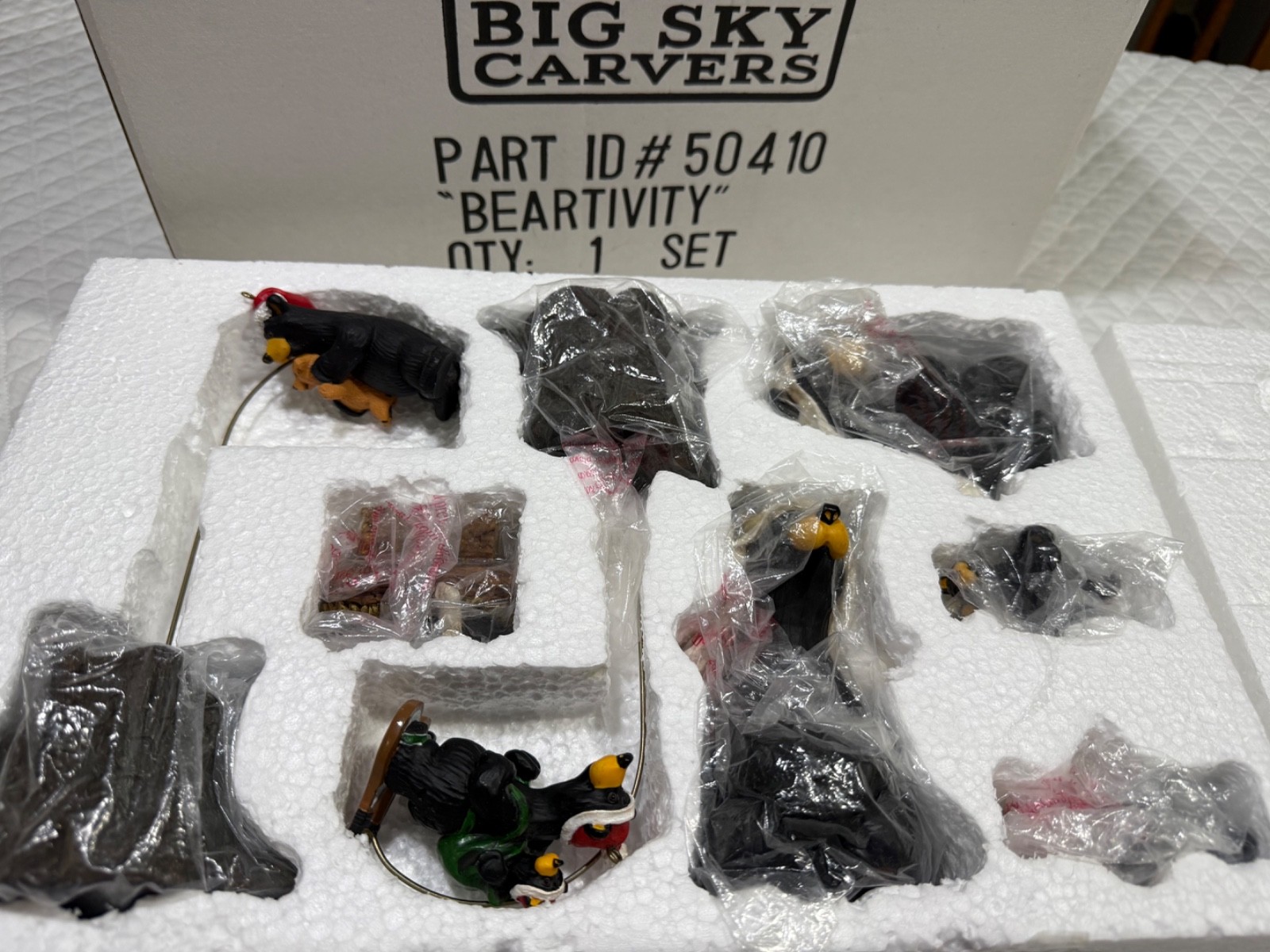 Big Sky Carvers Beartivity 9pc Set 50410 In Original Box Nativity 2 extra pieces