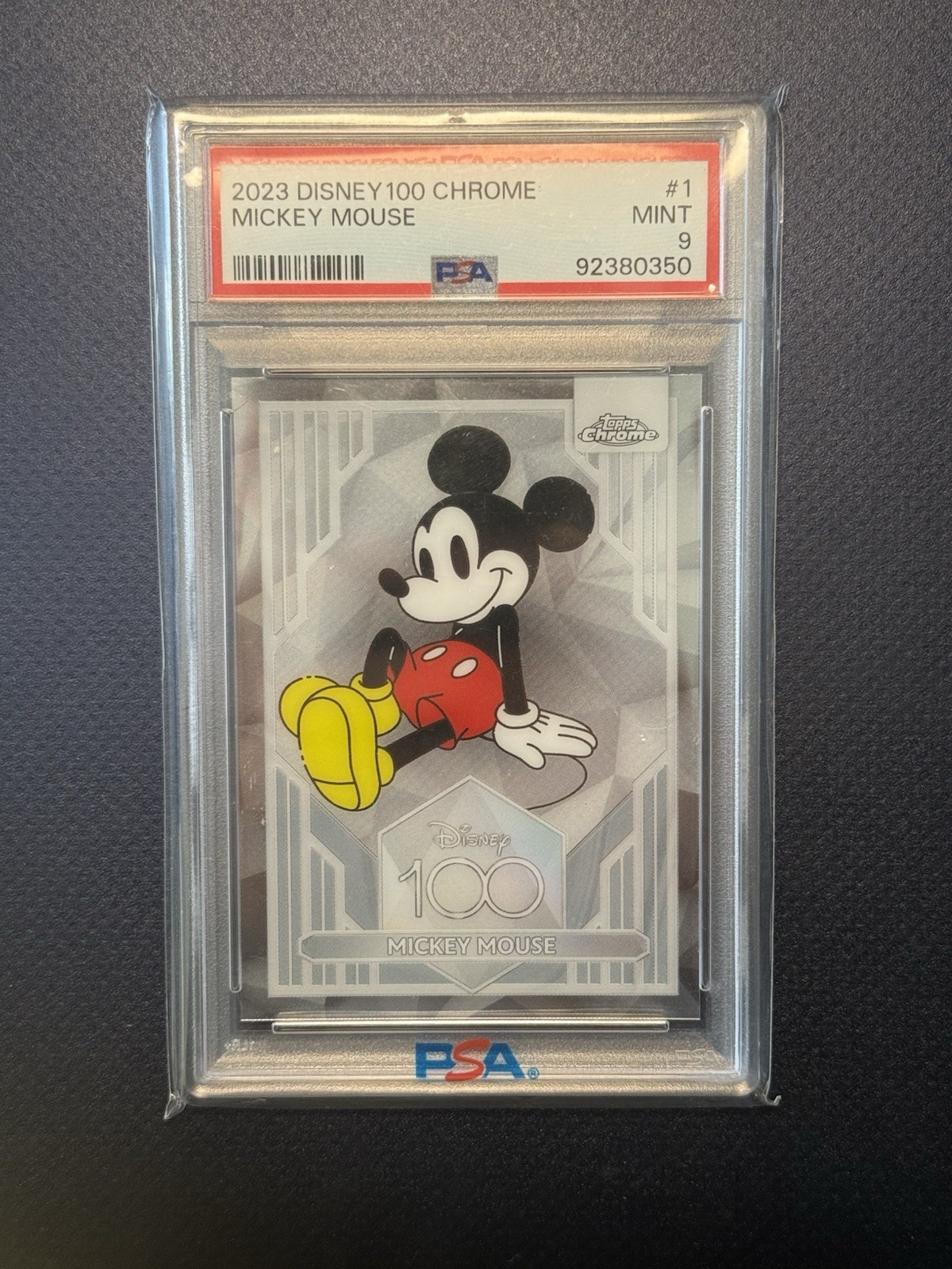 Mickey Mouse - 2023 Topps Chrome Disney 100 #1 PSA 9