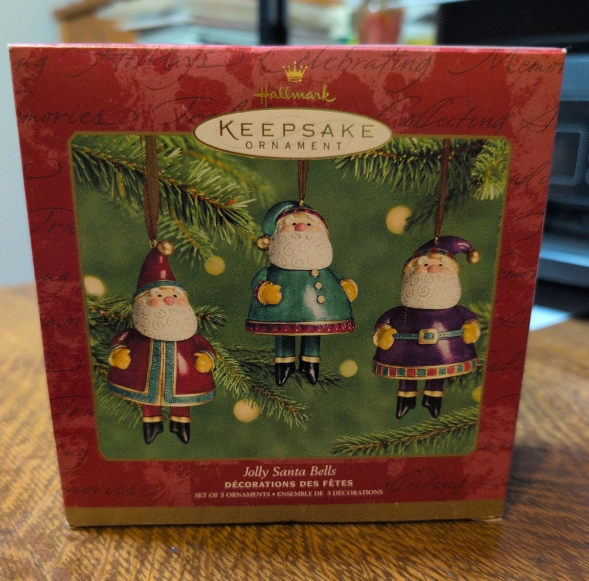 Hallmark 2001 Keepsake Porcelain Ornaments Jolly Santa Bells New in Box