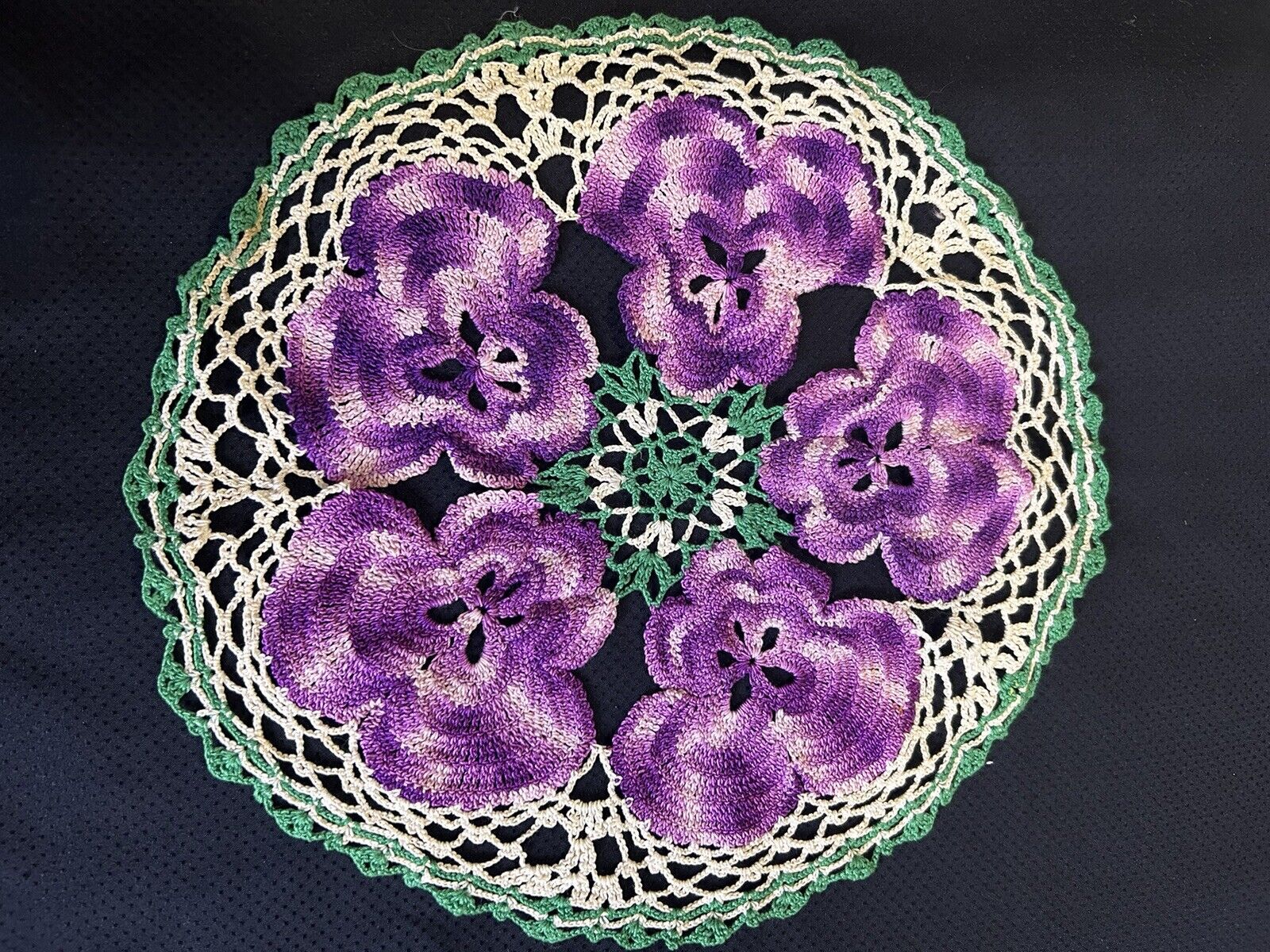 Vtg Handmade Crochet Doily 15
