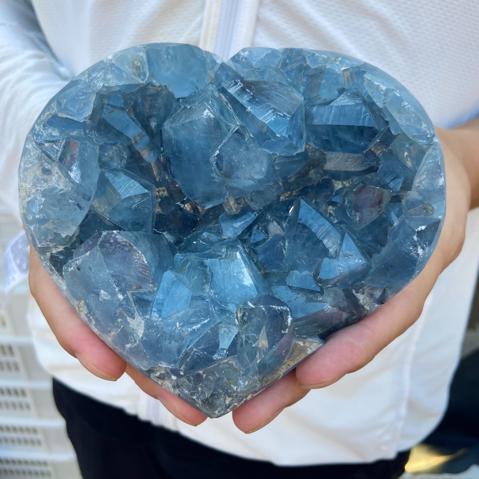 3.8lb Natural blue Celestite Cave Quartz Crystal Cluster Rough Specimen Healing