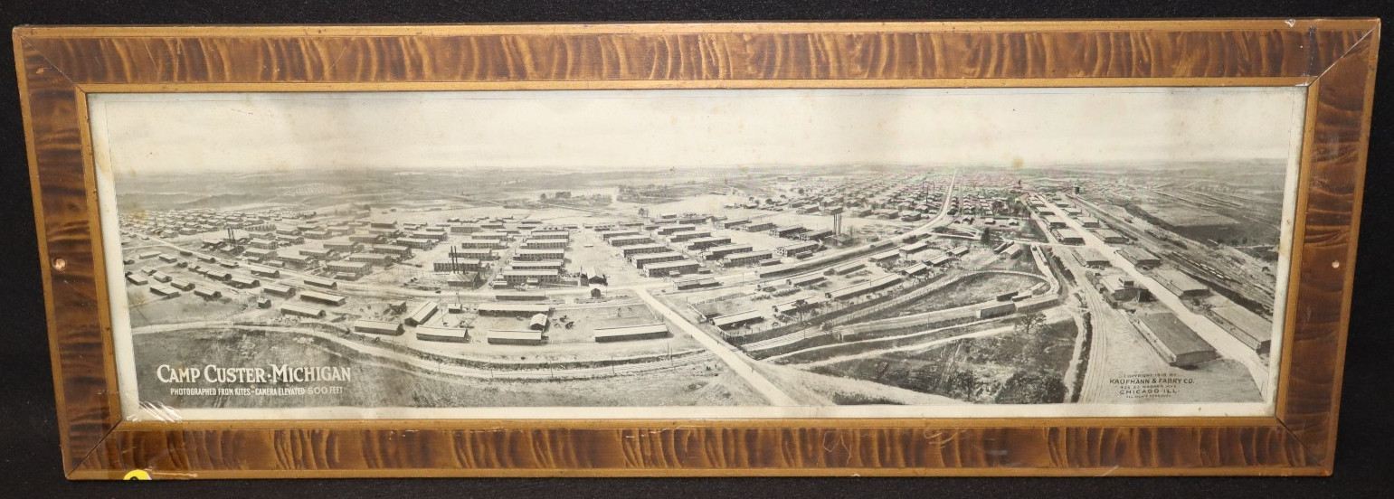 WWI Army Camp Custer Michigan from 500 Feet 1918 Photograph 30 x 10 1/2 Inches