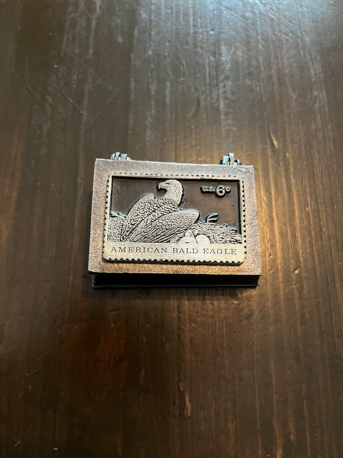 Vintage Pewter Stamp Box