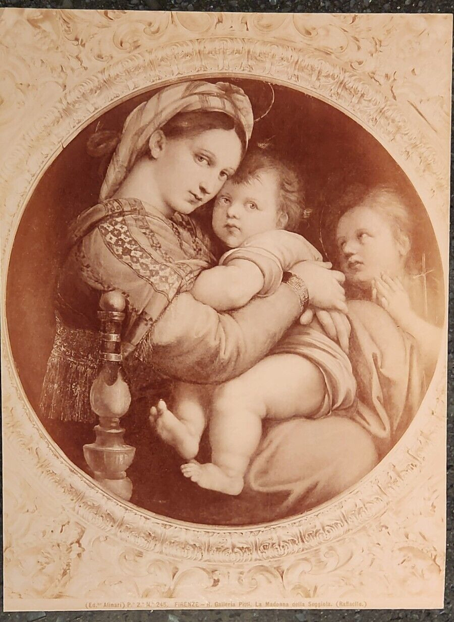 Firenze Florence Raphael Madonna Christ Child John the Baptist ALINARI 245 1890c