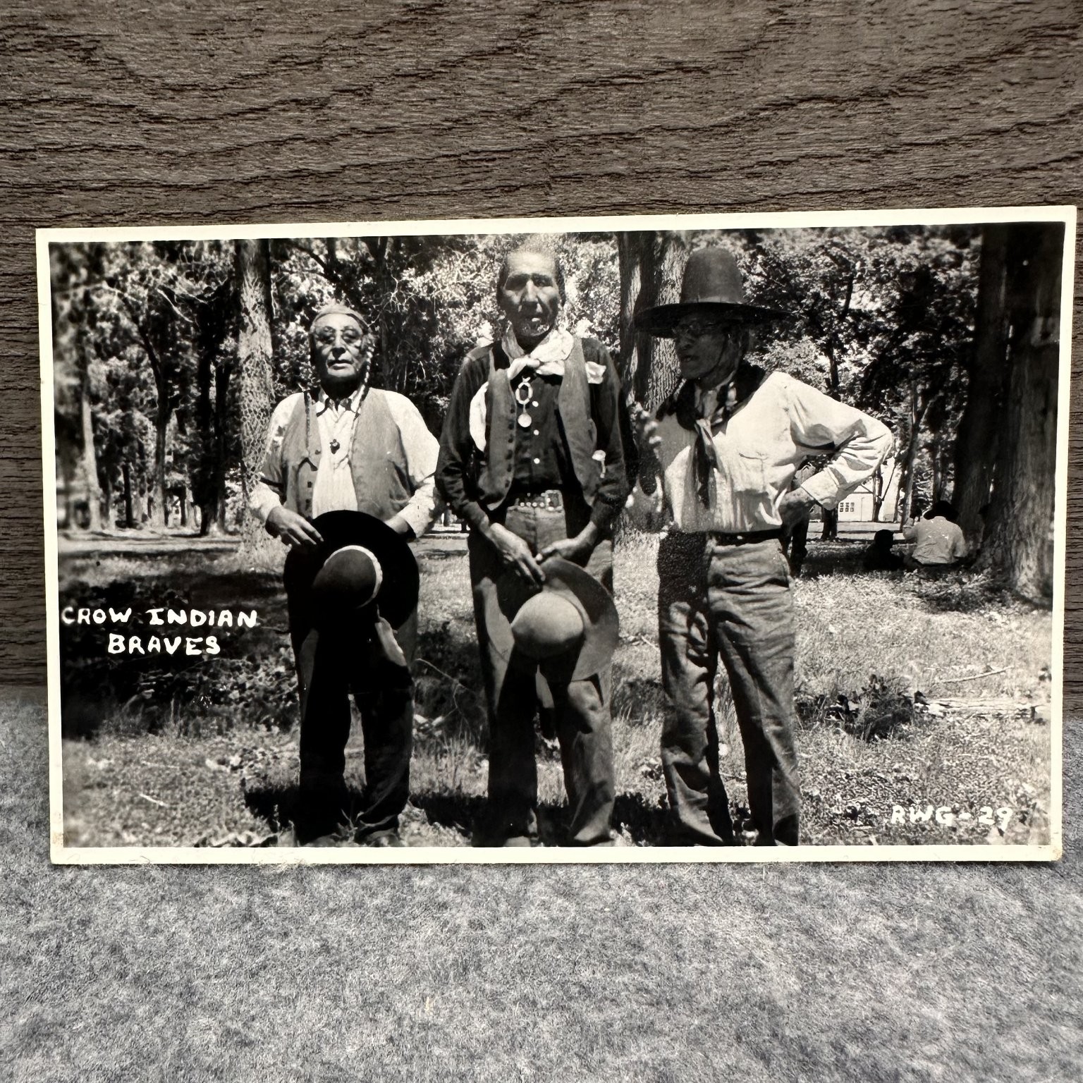 Crow Indian Braves Real Photo Postcard RPPC Native American Men Vintage Crow Indian Braves Real Photo Postcard RPPC Native American Men Vintage