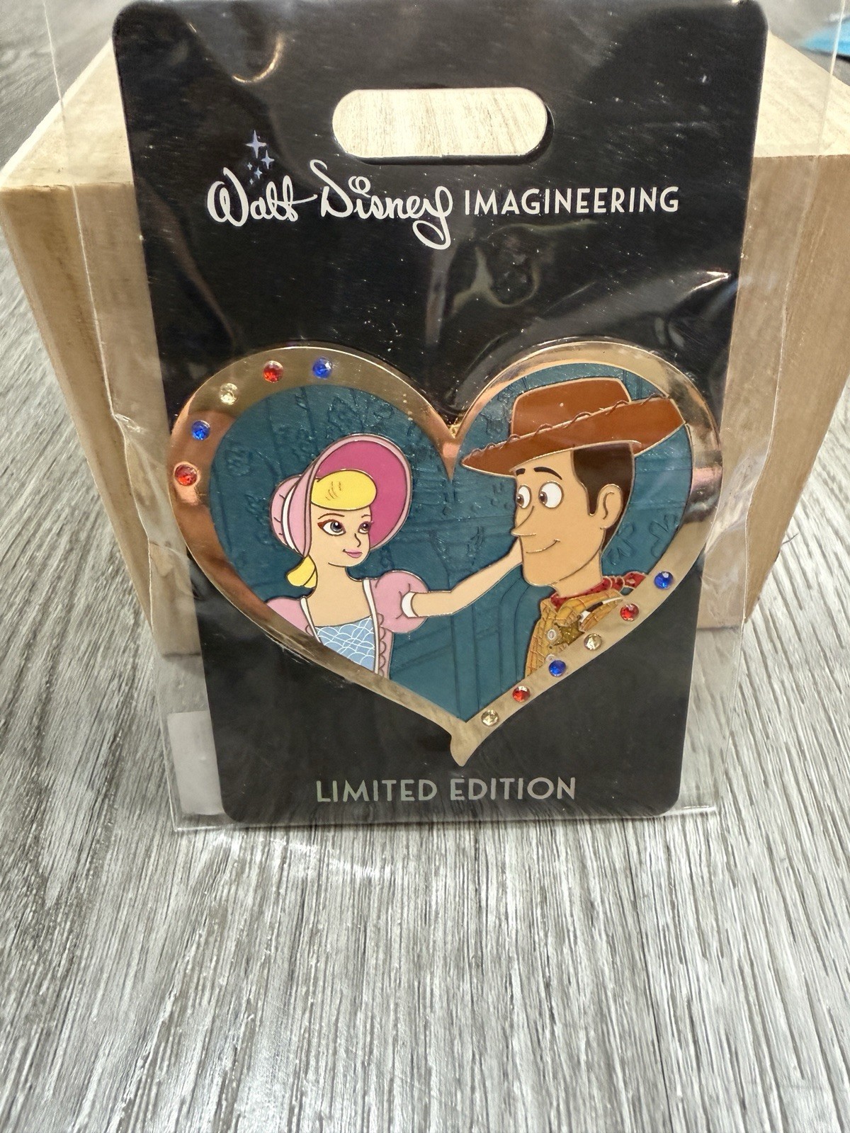 Disney Valentine's Gem Hearts Pin WDI Woody Bo Peep Toy Story Pin LE 300