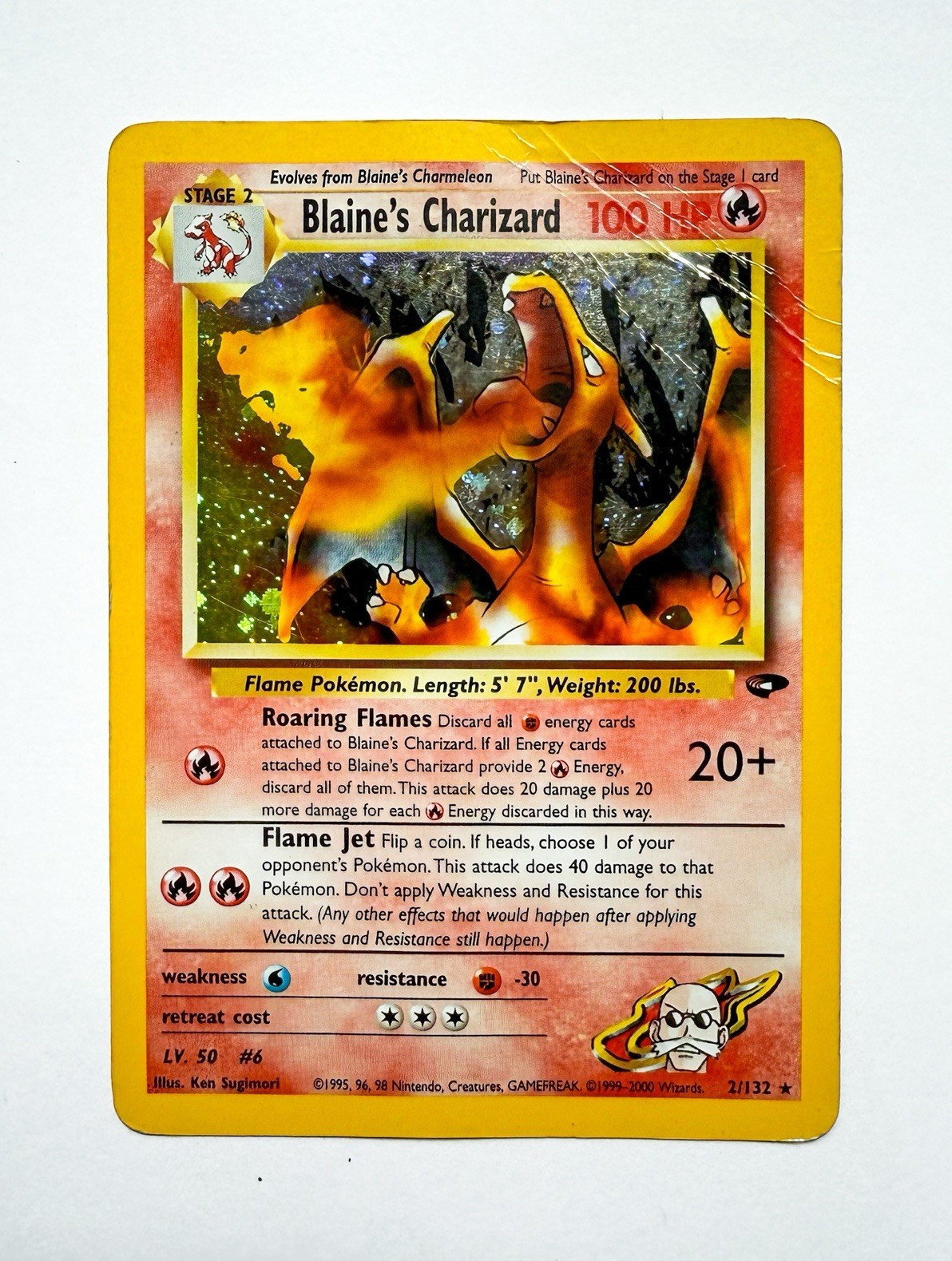Blaine’s Charizard Holo 2/132 Gym Challenge English Vintage Pokemon WOTC (Error) Blaine’s Charizard Holo 2/132 Gym Challenge English Vintage Pokemon WOTC (Error)