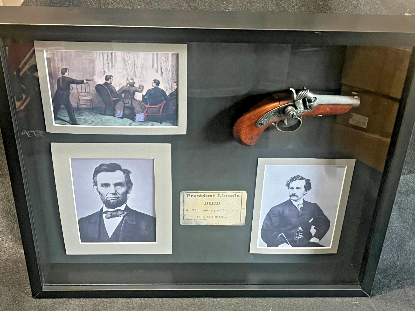 Lincoln & Booth Professionally Framed, Assassination Display Very Striking