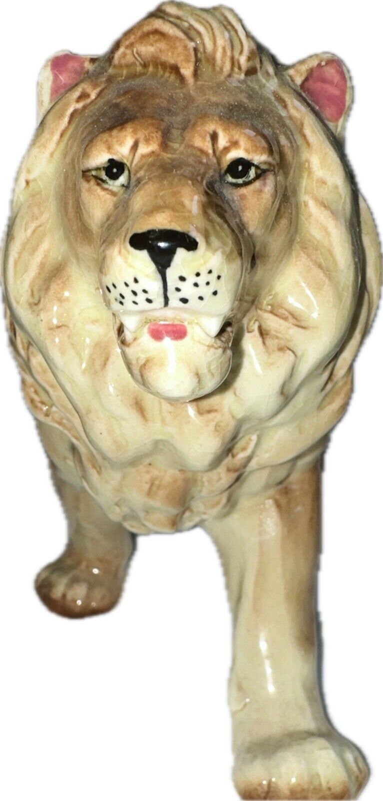 Vintage Wales Chinaware Porcelain Hand Painted Lion Figurine Japan