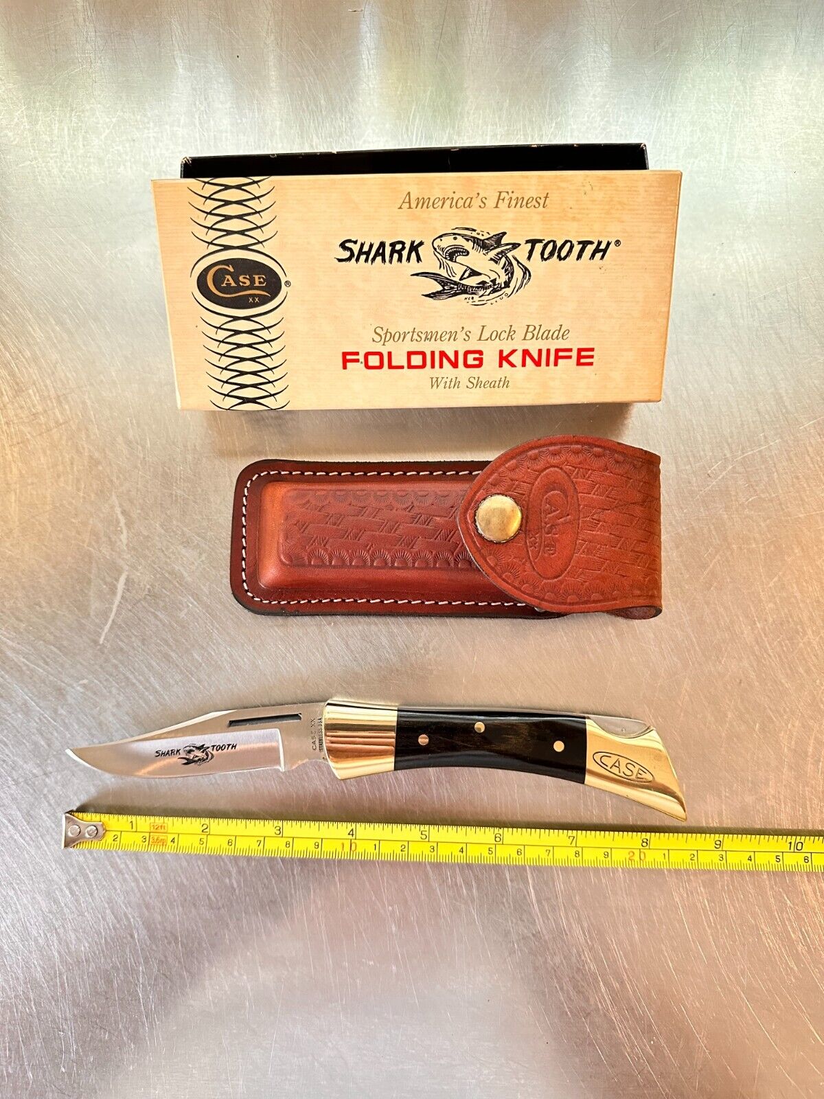 Vintage 1976 Case XX P197 L SSP Shark Tooth Folding Hunter Lockback Knife 4 Dot
