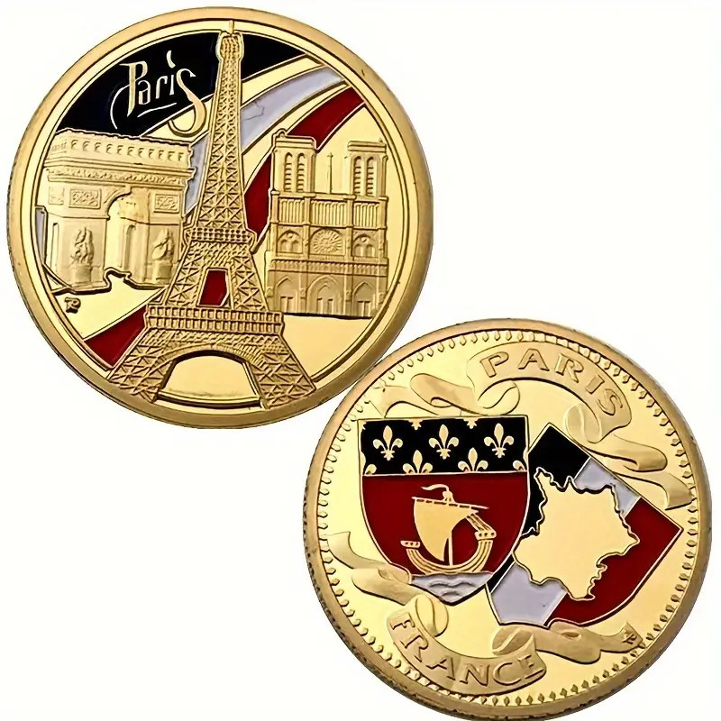 Paris Eiffel Tower Coin Collectable Commemorative Souvenir Travel 1-pc