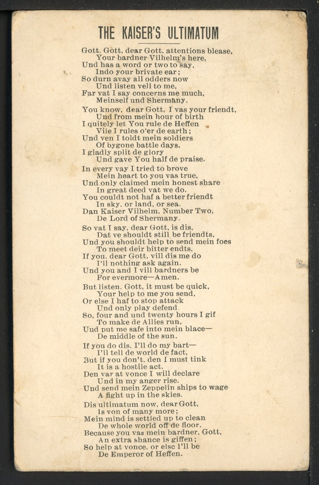 1910\'s Military Poem \