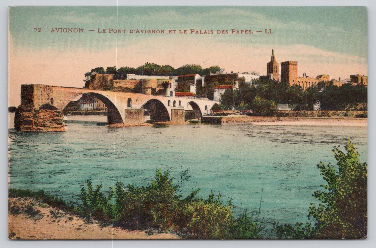 Avignon Pont d\'Avignon Palais des Papes France Vintage Postcard Lévy Neurdein