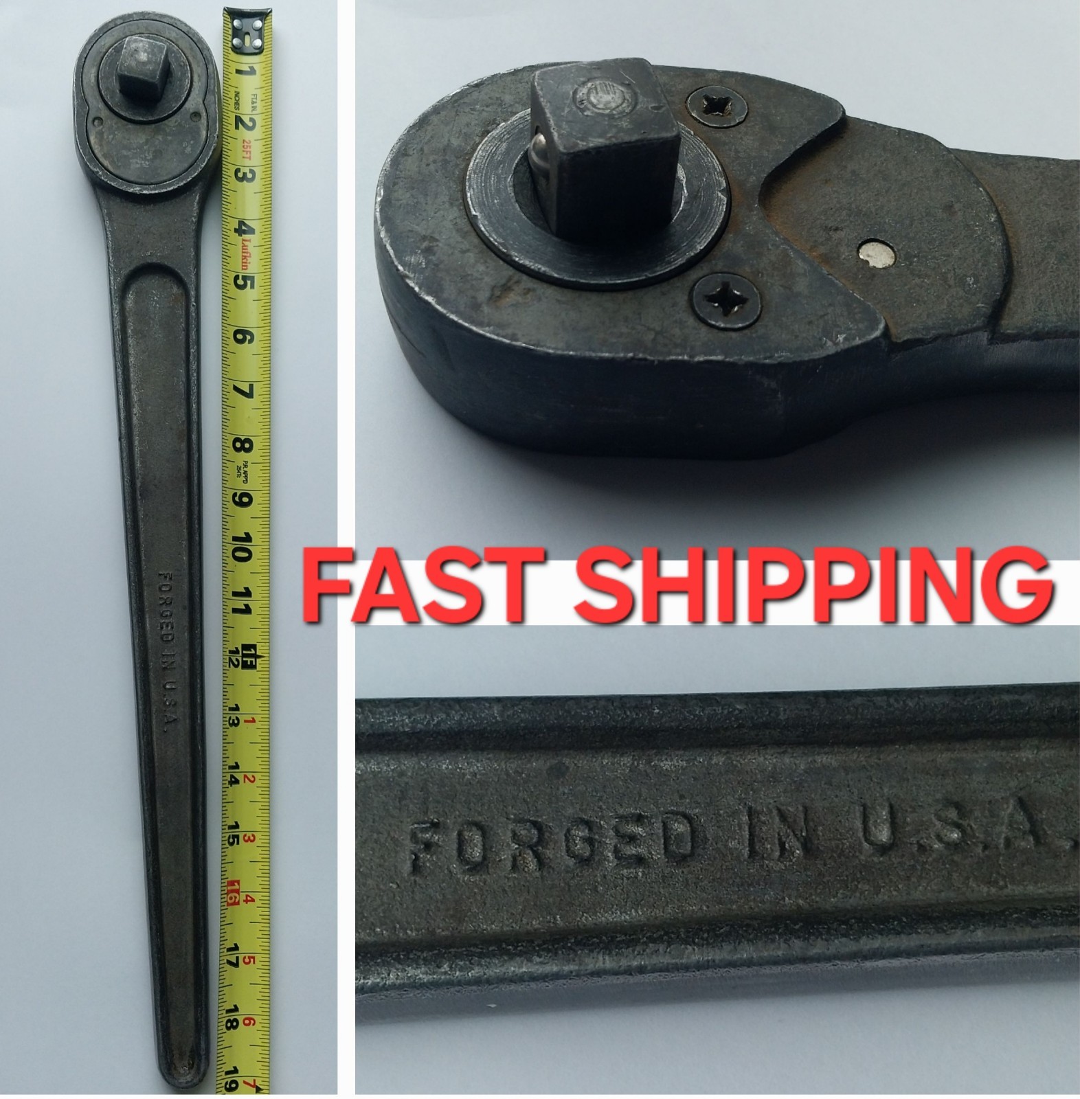Vtg Armstrong No. HA50 USA Flip/Flop Ratchet Wrench, 3/4 Vtg Armstrong No. HA50 USA Flip/Flop Ratchet Wrench, 3/4