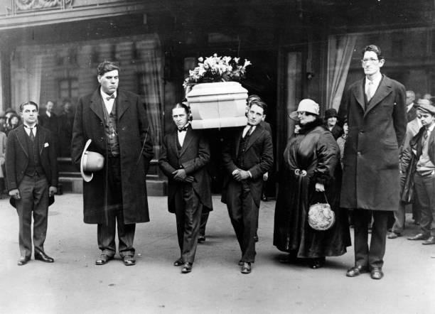 The funeral of Zip a cone-headed performer at P T Barnum\'s Circus - Old Photo