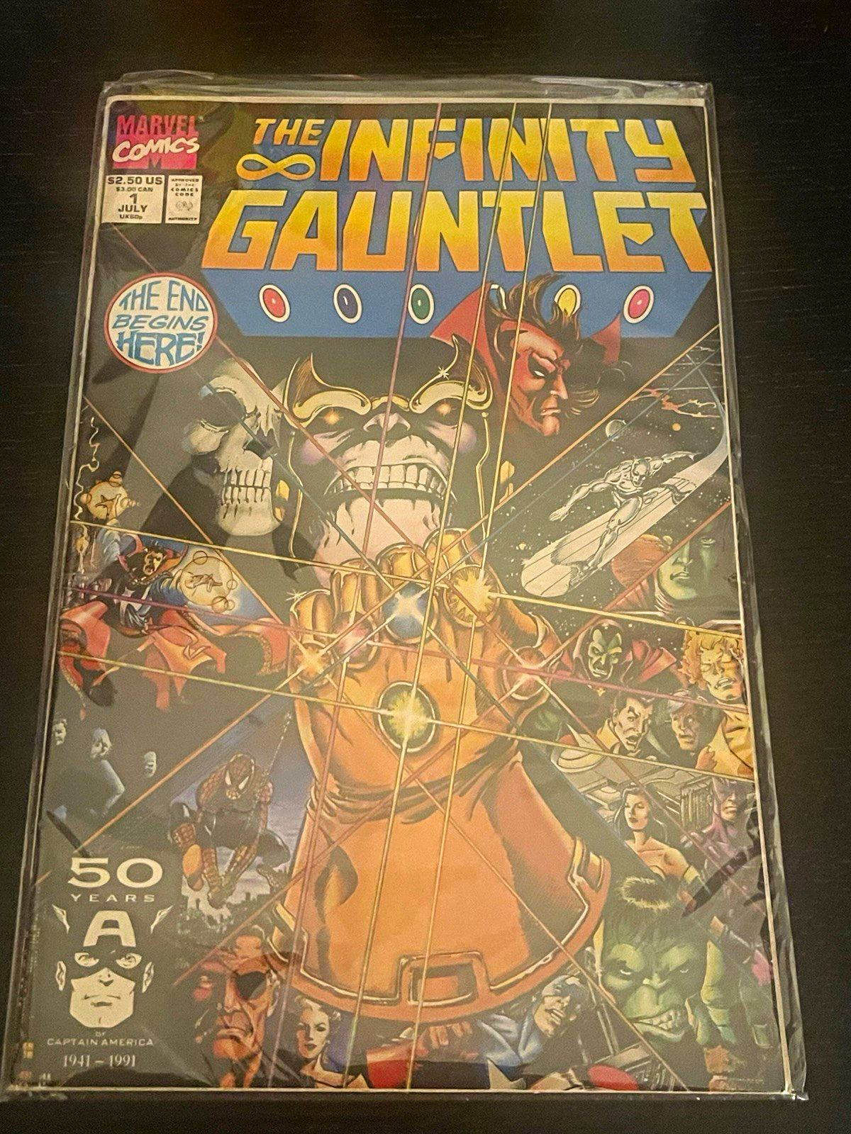 Marvel The Infinity Gauntlet #3 (1991). Sealed and Back Covered