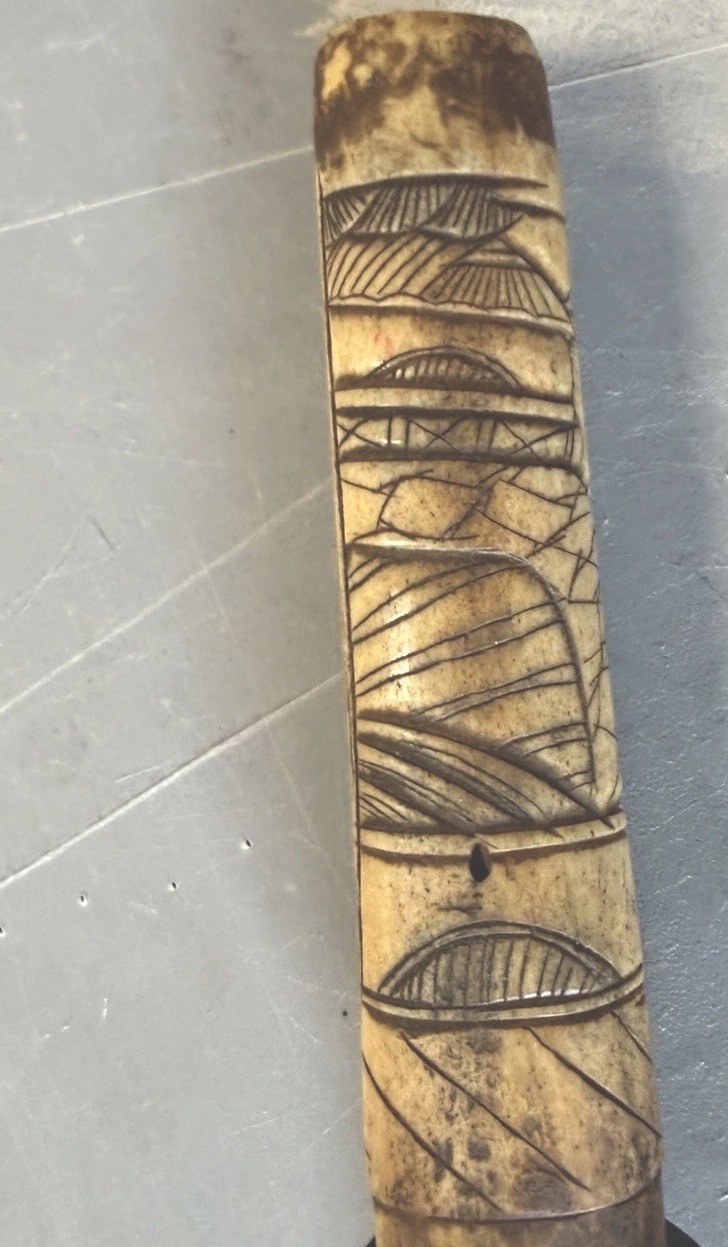 Japanese Sword - Antique - Carved Handle - w/Scabbard