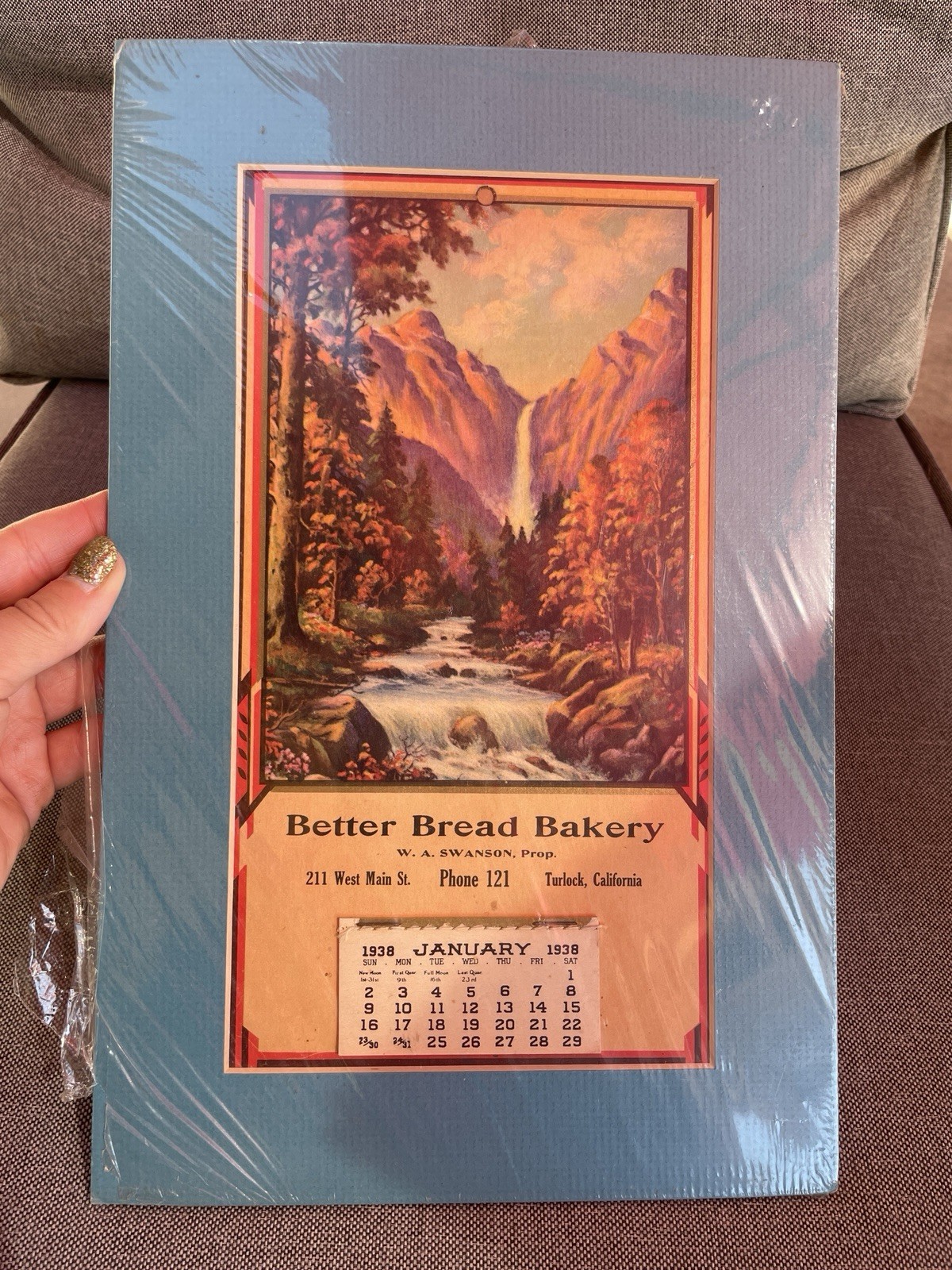 1938 antique Better Bread Bakery Turlock, CA CALENDAR art Advertising