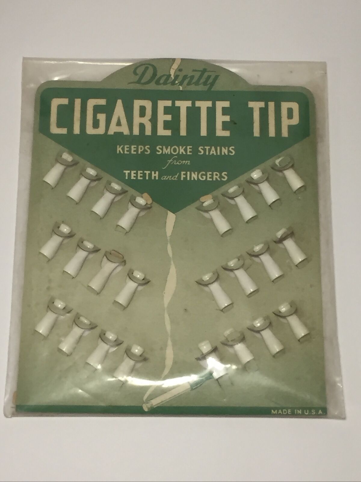 Vintage New Old Stock Dainty Plastic Cigarette Tips Store Display in Package.