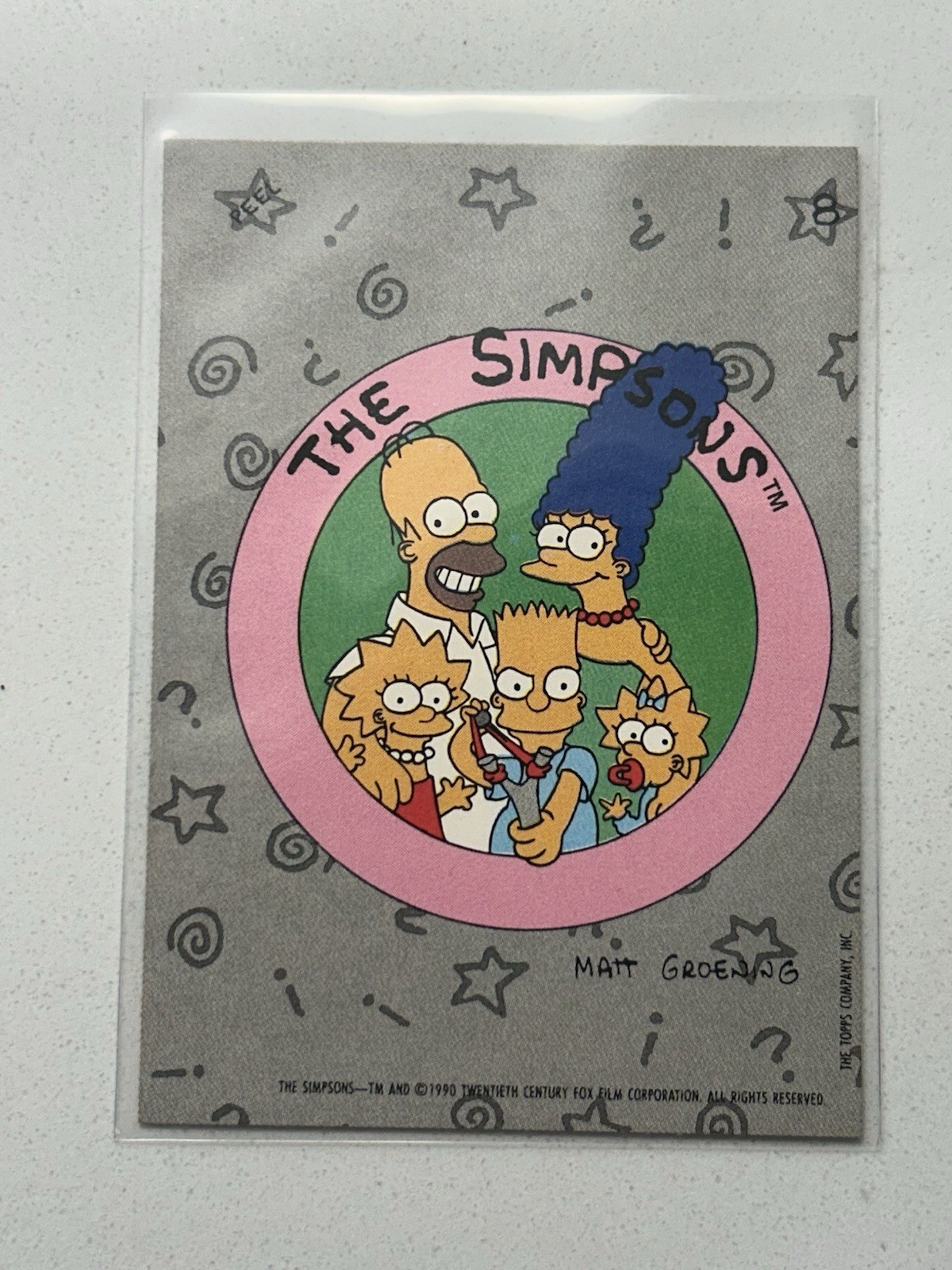 🔥 1990 The Simpsons STICKERS #8 ROOKIE RC 1st Full Family / Homer Bart 