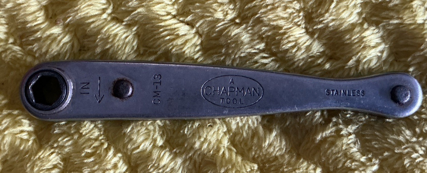 Vintage CM-13 Ratchet - Chapman Mfg - Stainless 1/4\
