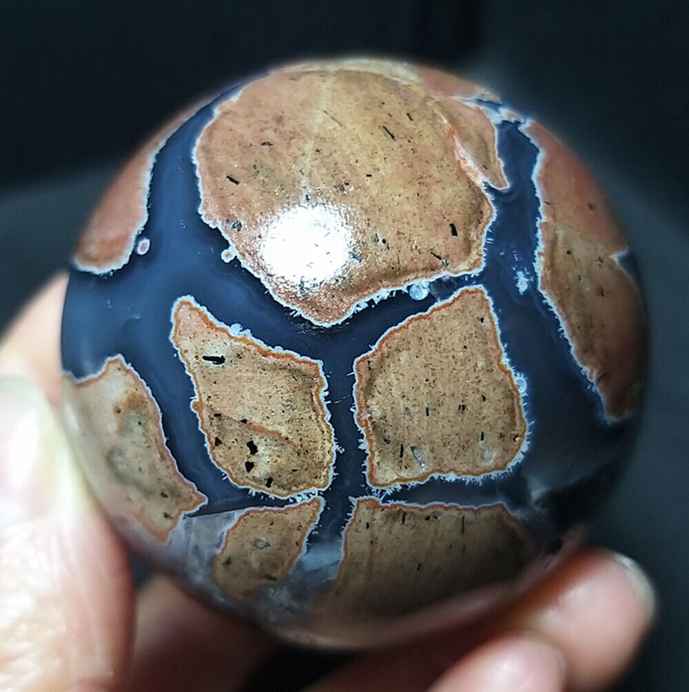 RARE 193g Natural Polished Football Agate Crystal Sphere Ball Healing YWD715