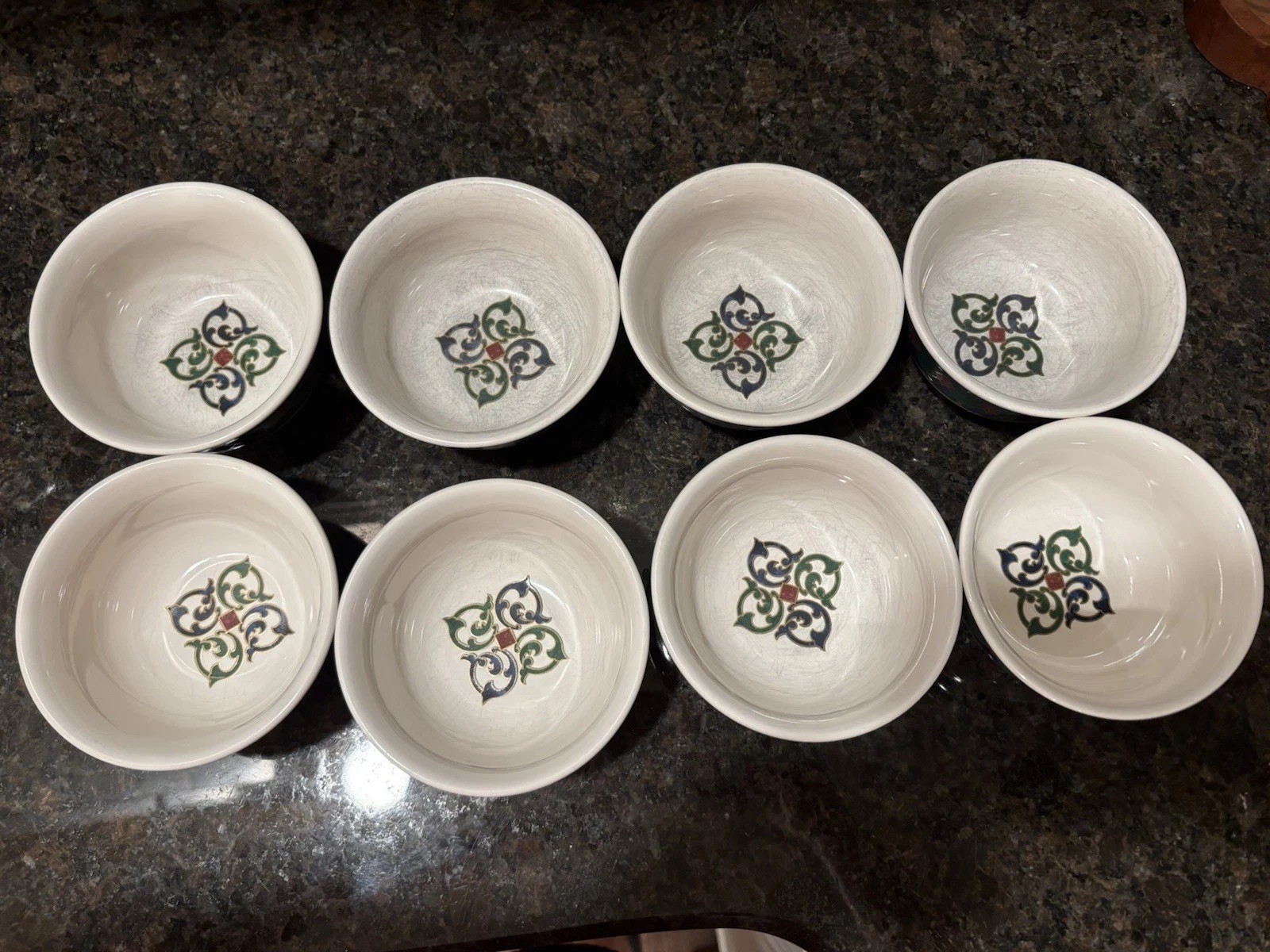Set Of 8 Rare Vintage Pfaltzgraff Amalfi Classic Dessert  Cup Bowls