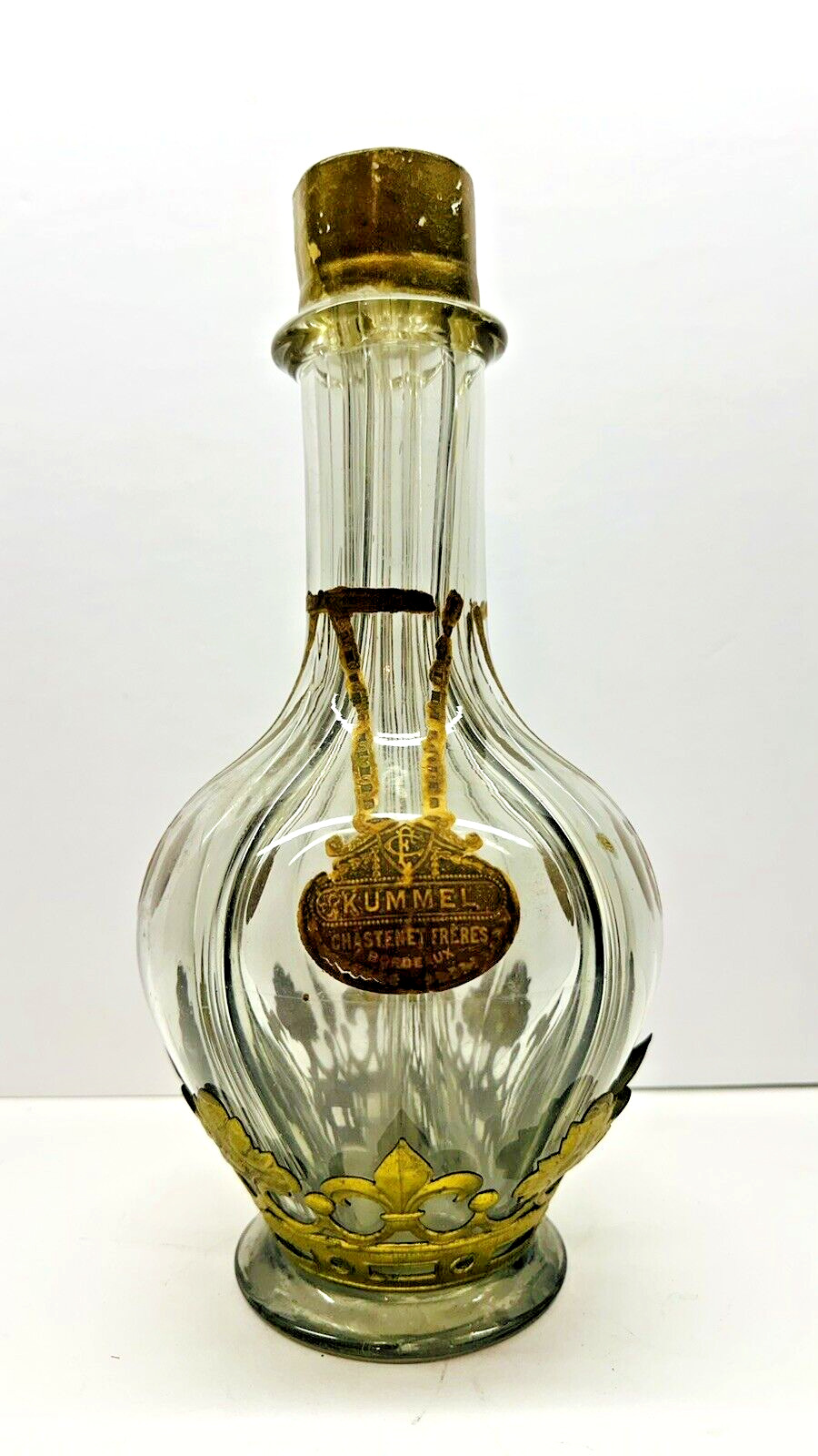 Vintage Heavy Hand Blown French Chastenet Freres Four Chamber Liquor Bottle