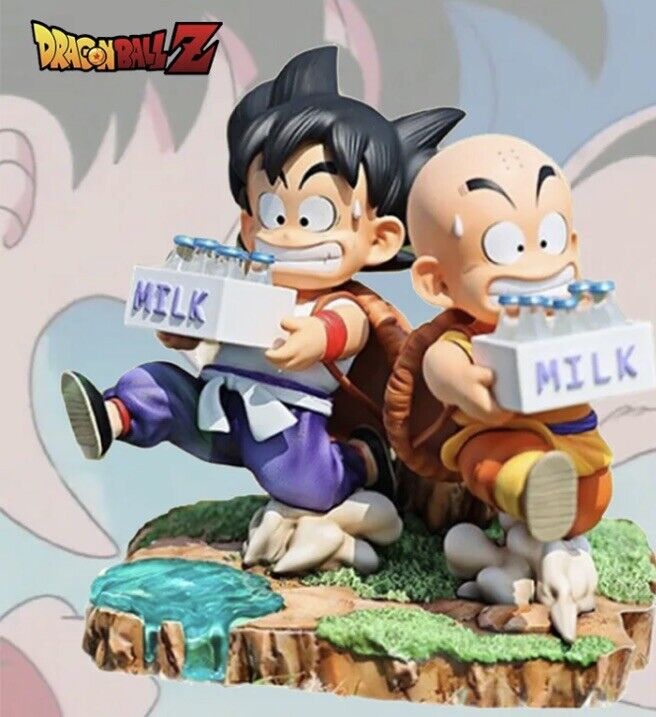 Funny Son Goku & Kuririn MilkMan Style Figure PVC Statue Toy Anime Dragon Ball .