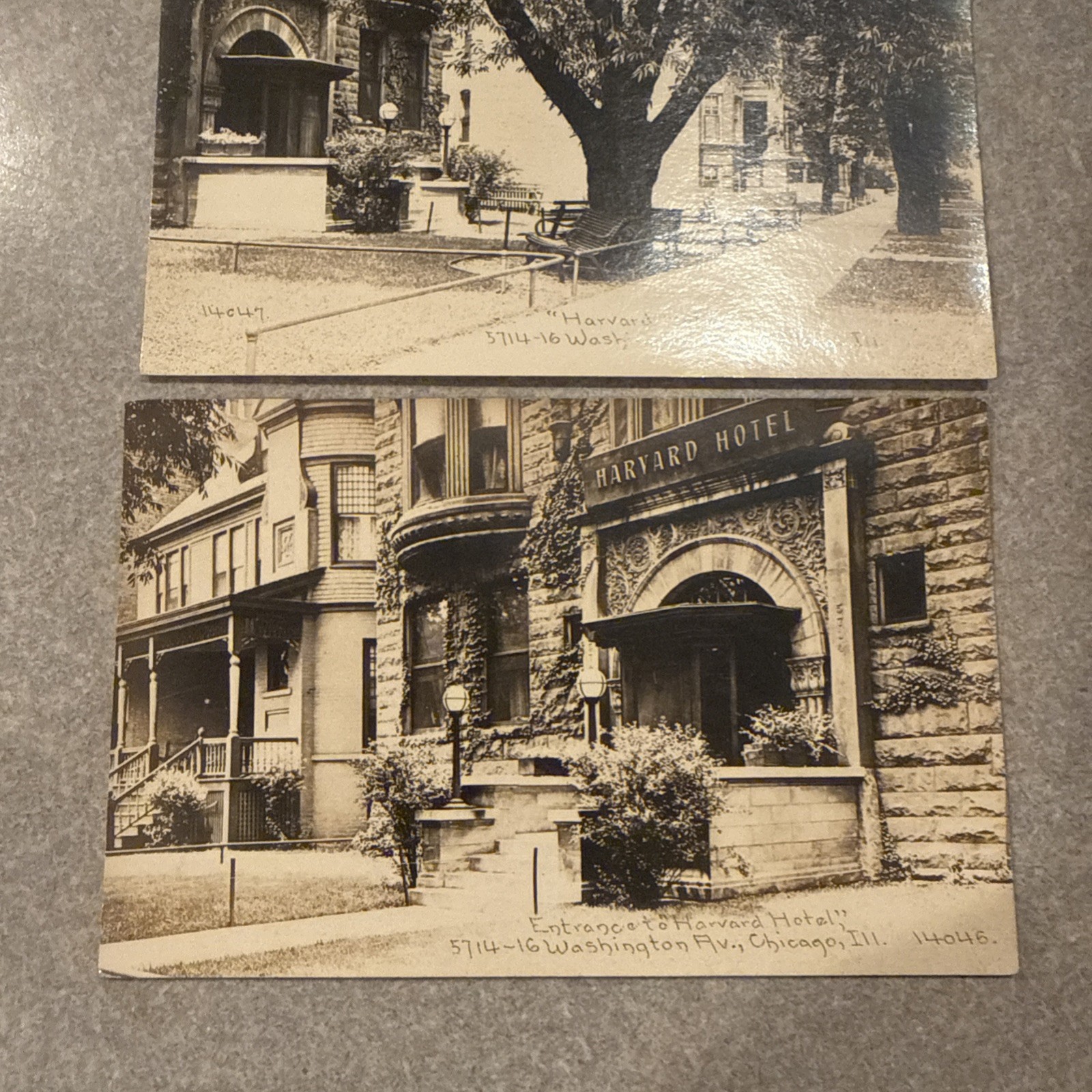 RPPC TWO 2 Harvard Hotel Chicago Washington st unposted clear nice images early
