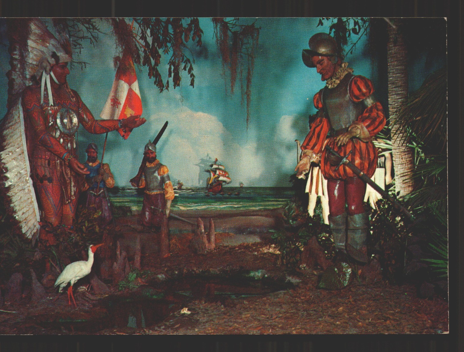 Unposted Ponce de Leon Memorial St Augustine Florida FL Chrome Postcard Vtg
