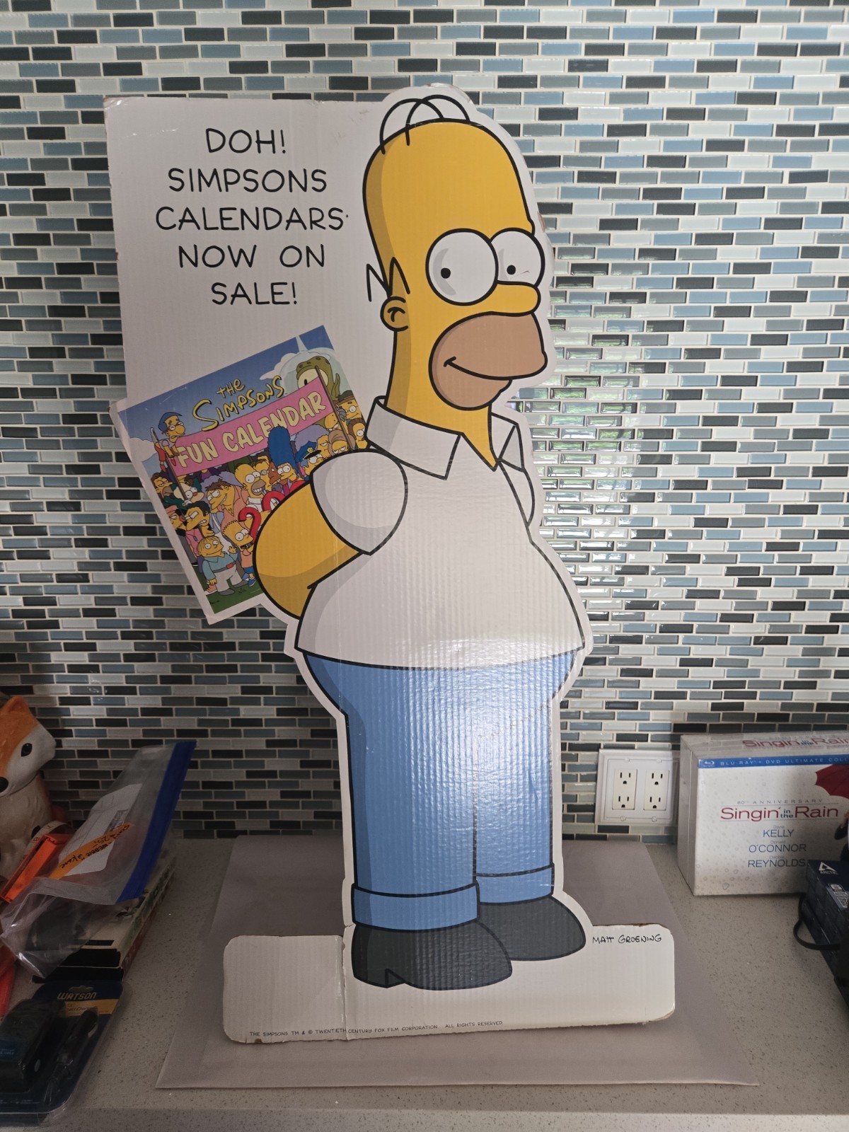 Vtg Grail Simpsons Homer Simpson Cardboard Calendar Promo Display Standee 36” 