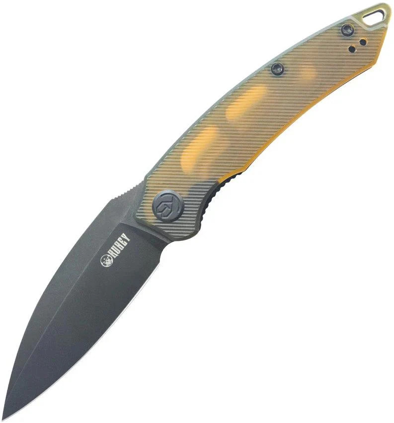Kubey Leaf Linerlock Black Ultem Folding Pocket Knife 3in Blade AUS-10 Steel EDC