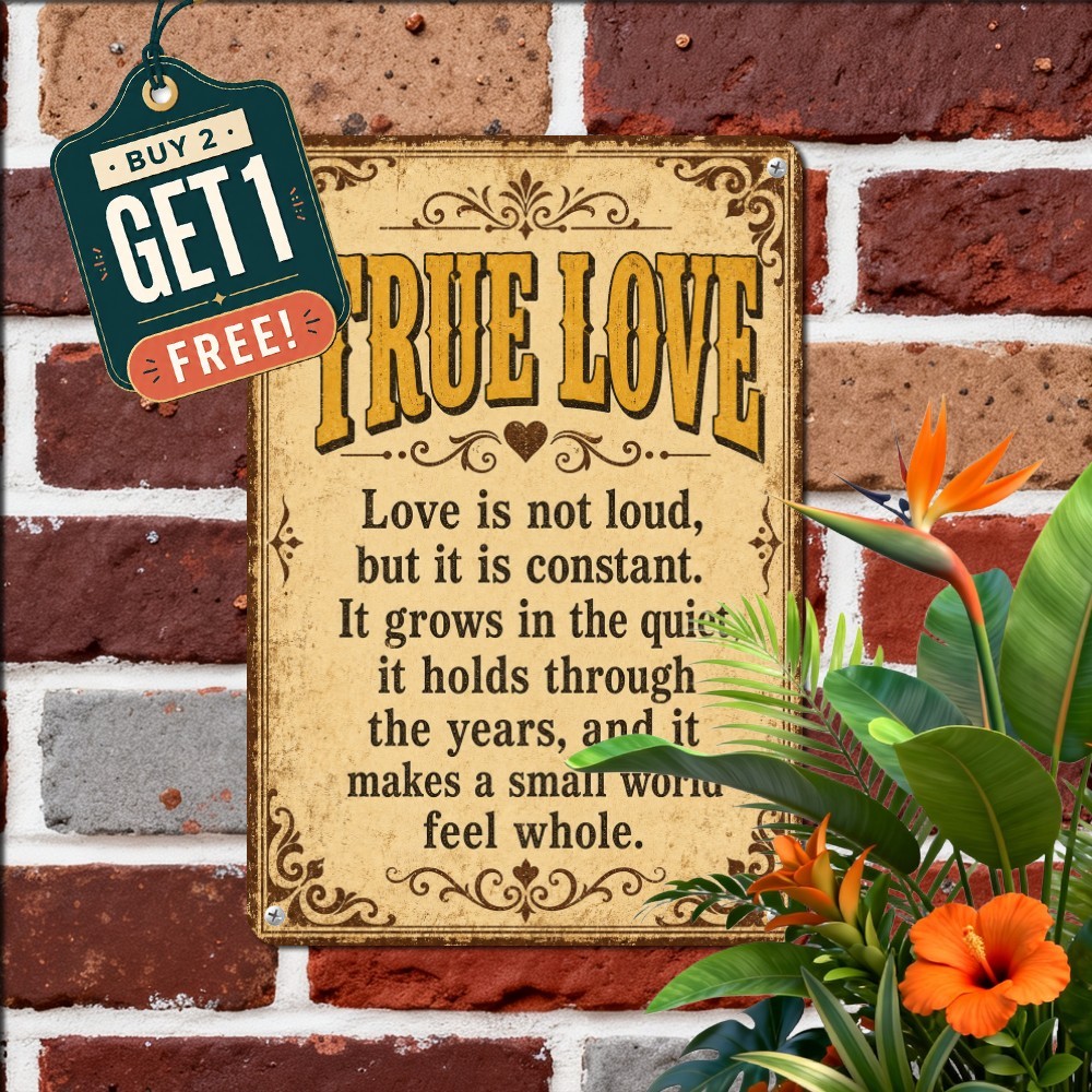 Vintage Distressed Love Sign Vertical Rustic Bedroom Decor Metal Tin Plaque 8x12