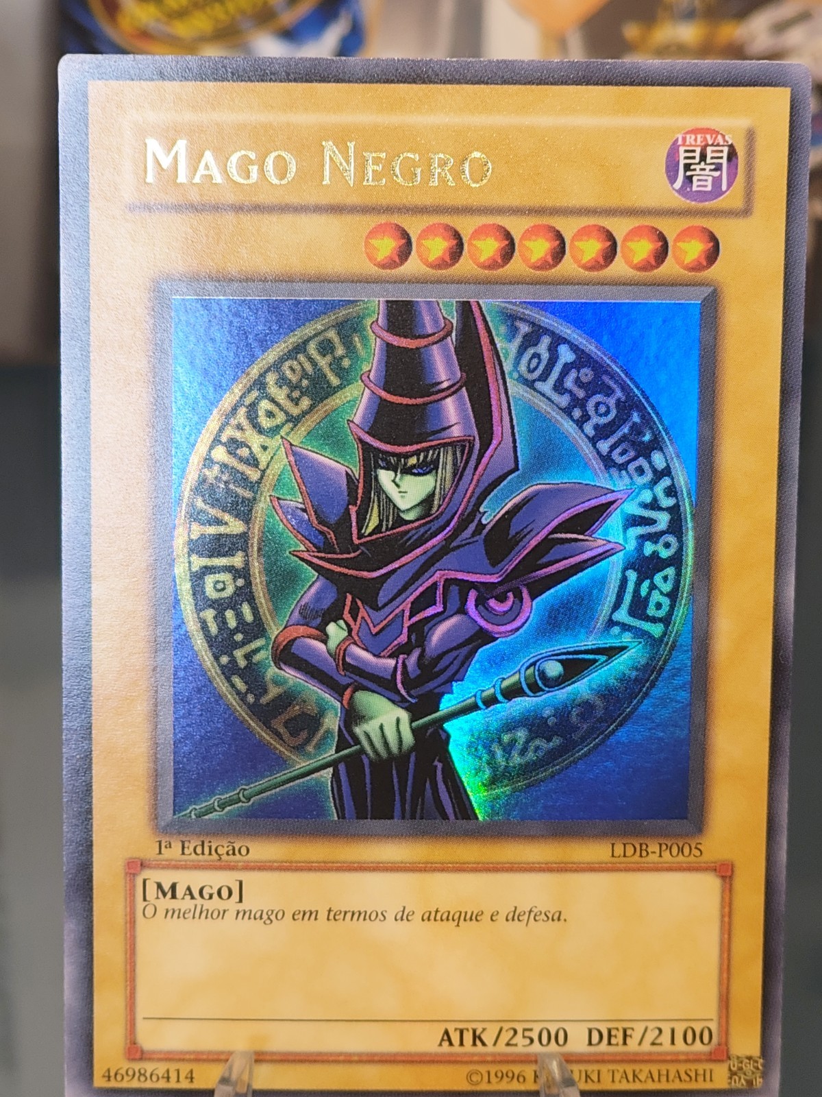 Yu-Gi-Oh LOB-005 1st Edition Dark Magician Portuguese Near Mint Yu-Gi-Oh LOB-005 1st Edition Dark Magician Portuguese Near Mint