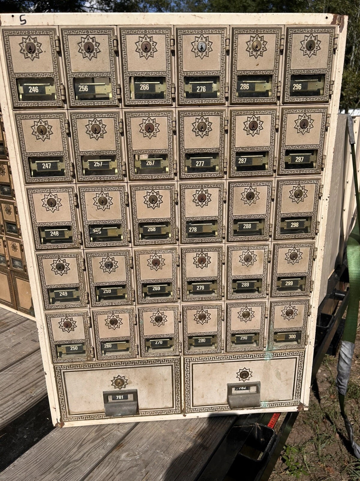 (32) VINTAGE POST OFFICE University doors, cabinet, can ship #5