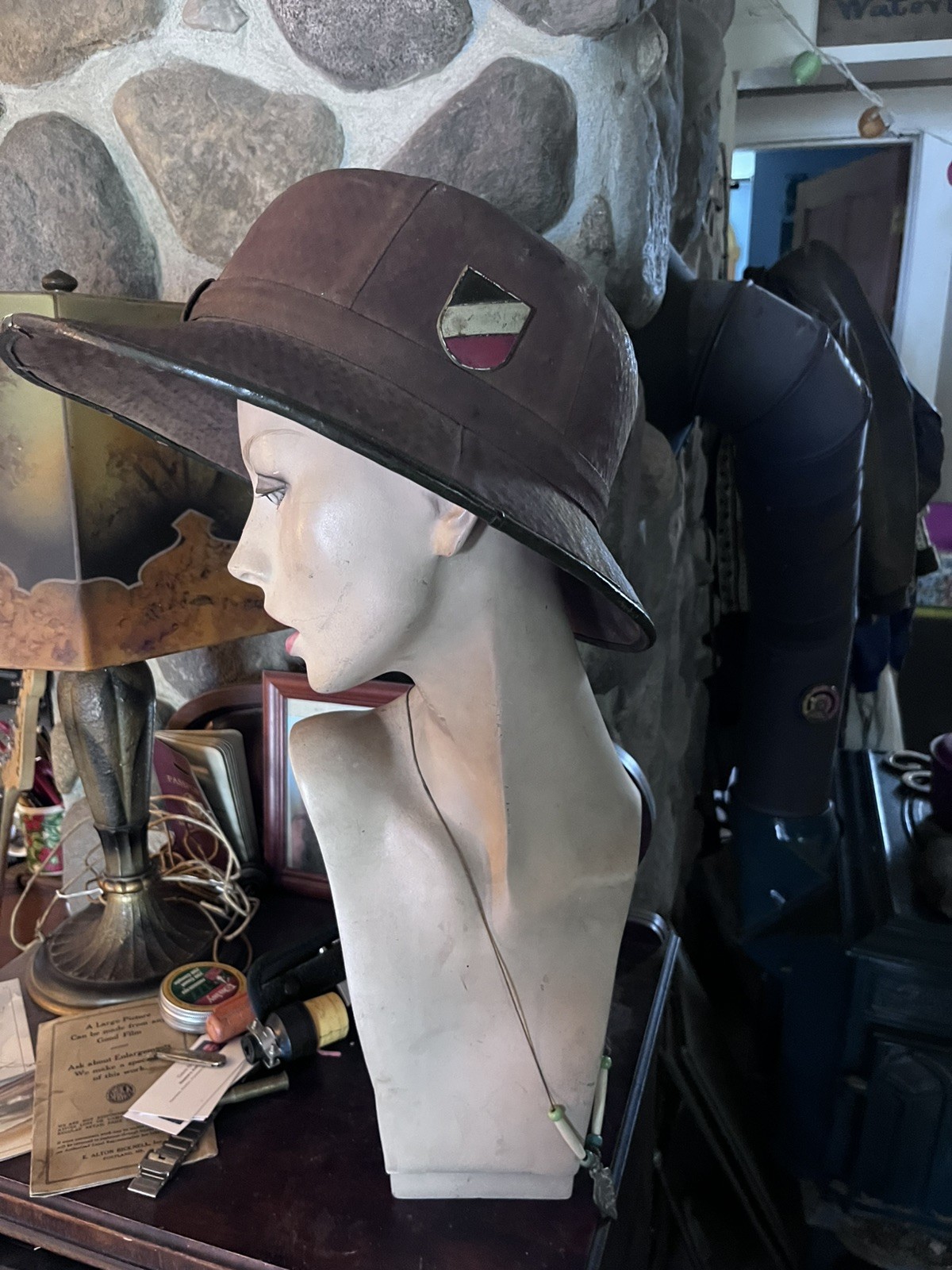 Antique WW2 Military Pith Hat Helmet 1st Version German Authentic 