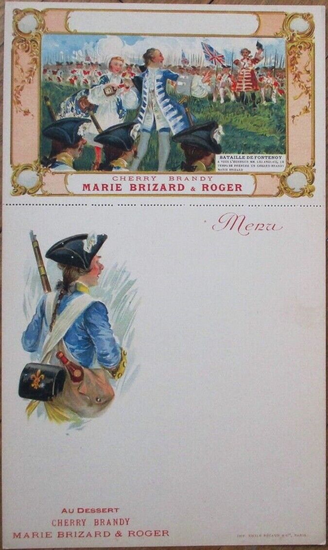 Marie Brizard \'Cherry Brandy\' 1910 Advertising Menu & Postcard - Color Litho