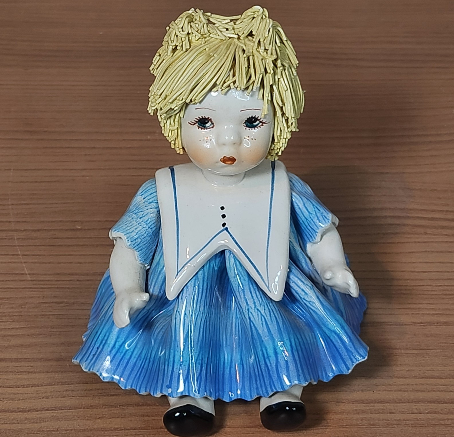 Viintage Italy Handmade Spaghetti Hair Porcelain Figurine Signed Zampiva Viintage Italy Handmade Spaghetti Hair Porcelain Figurine Signed Zampiva