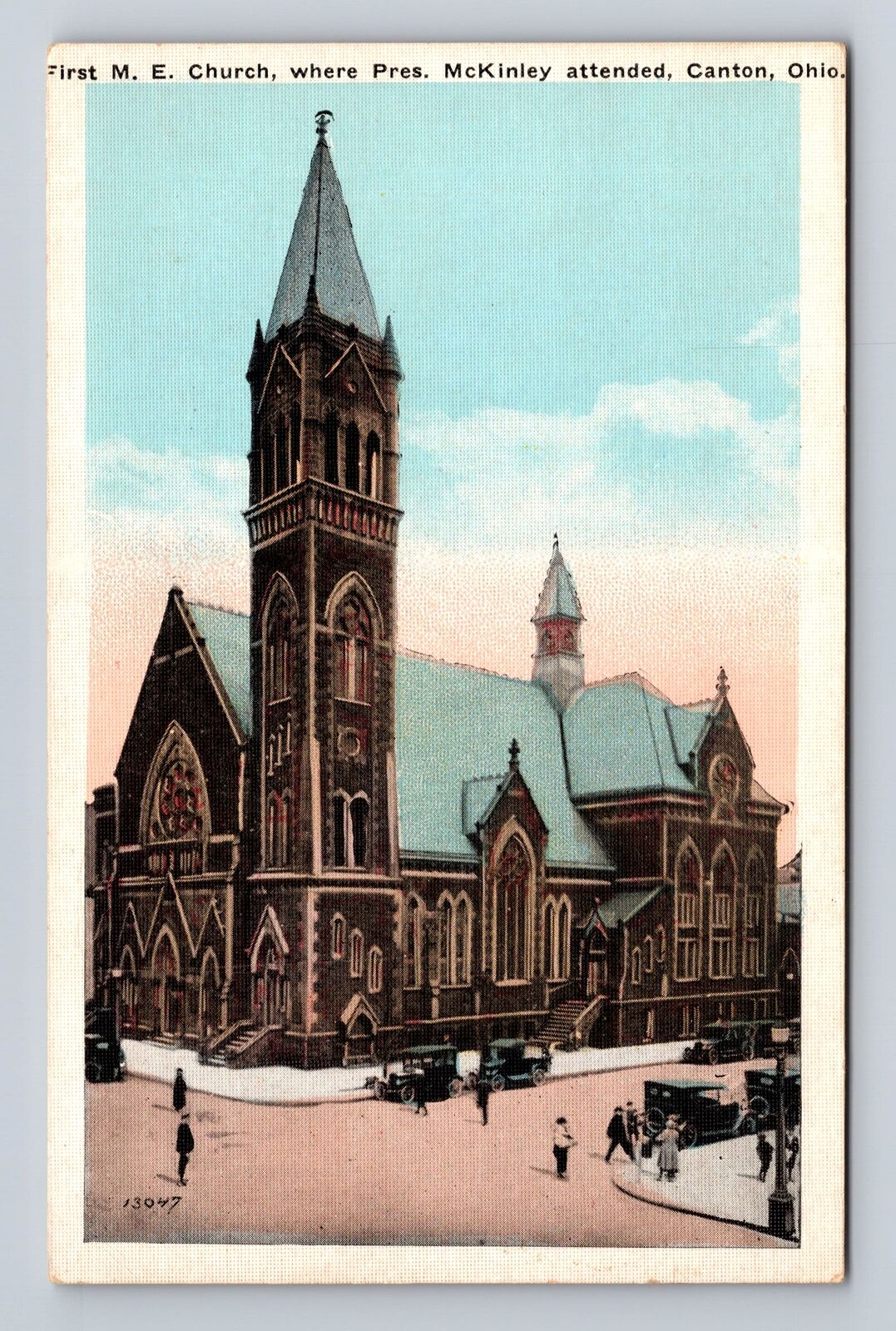 Canton OH-Ohio, First M.E. Church, President McKinley Attended, Vintage Postcard