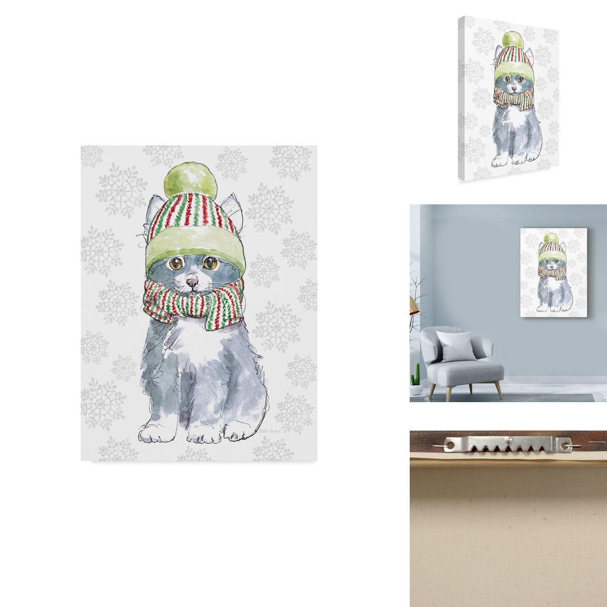 Trademark Fine Art Christmas Kitties II Snowflakes v2 by Beth Grove 35x47-Inch Trademark Fine Art Christmas Kitties II Snowflakes v2 by Beth Grove 35x47-Inch