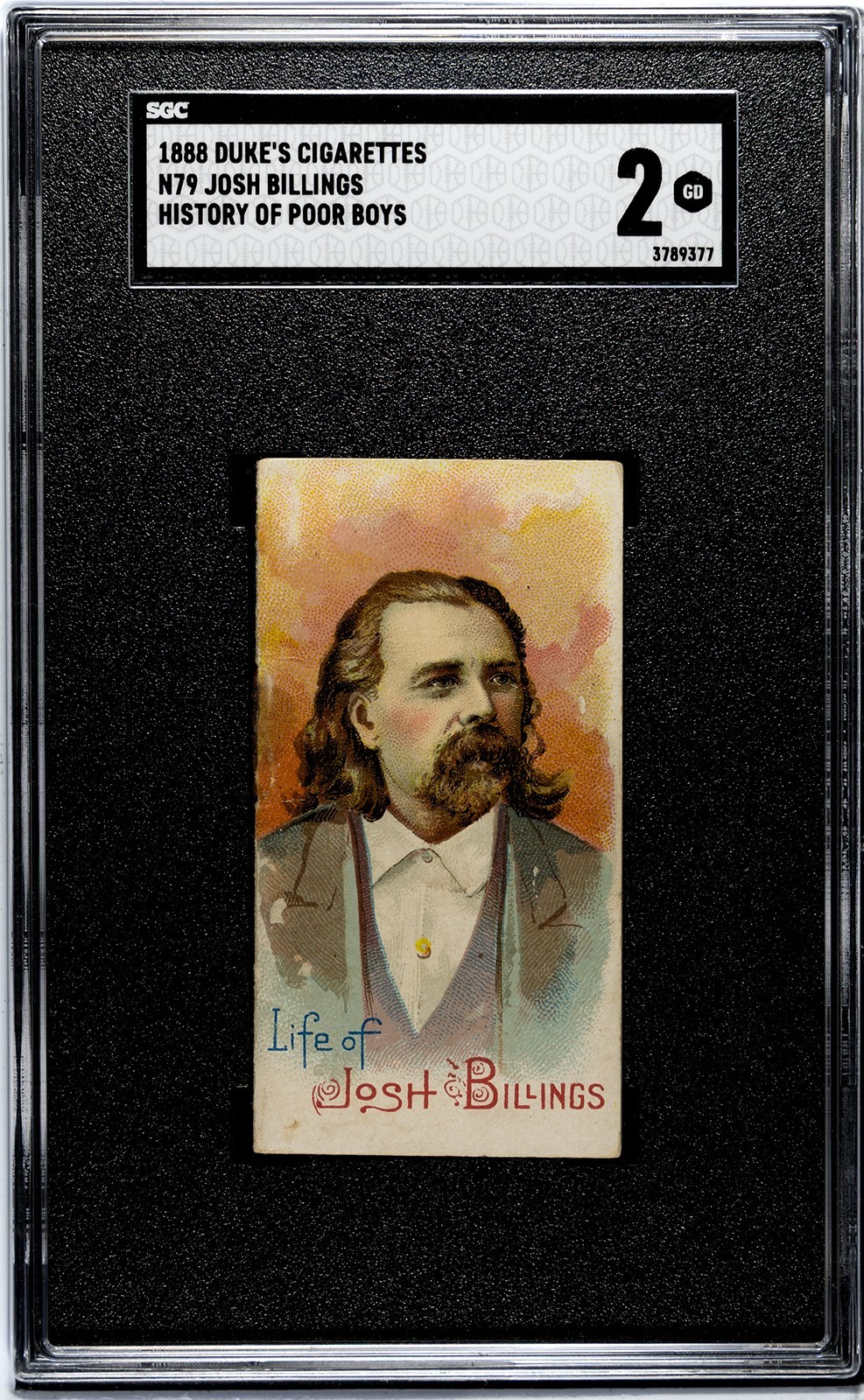1889 N79 Duke Cigarettes HISTORY OF POOR BOYS (SGC 2 GD) Josh Billings