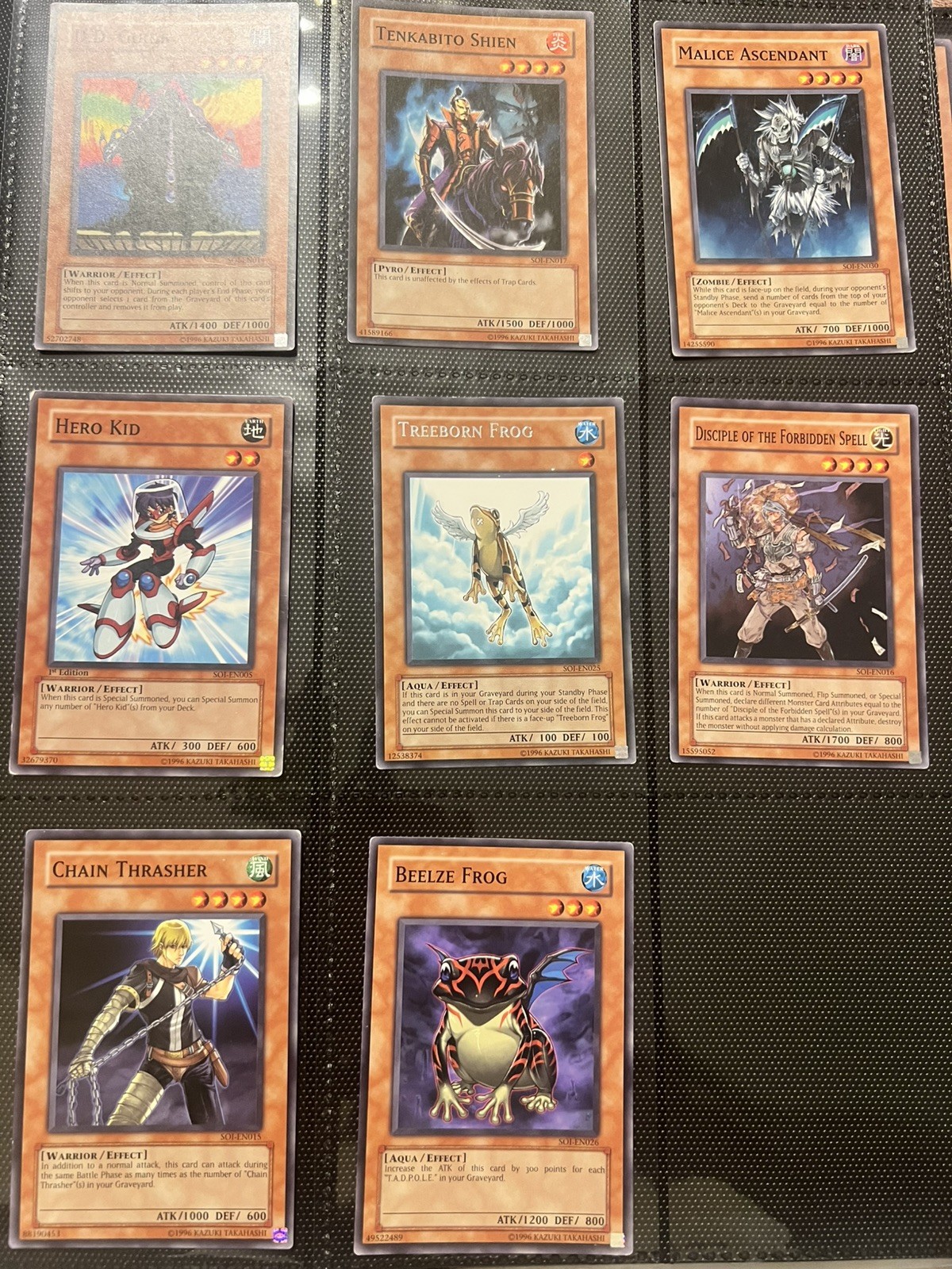Yugio vintage Shadow of infinity 9 cards set Treeborn Frog Rare SOI 